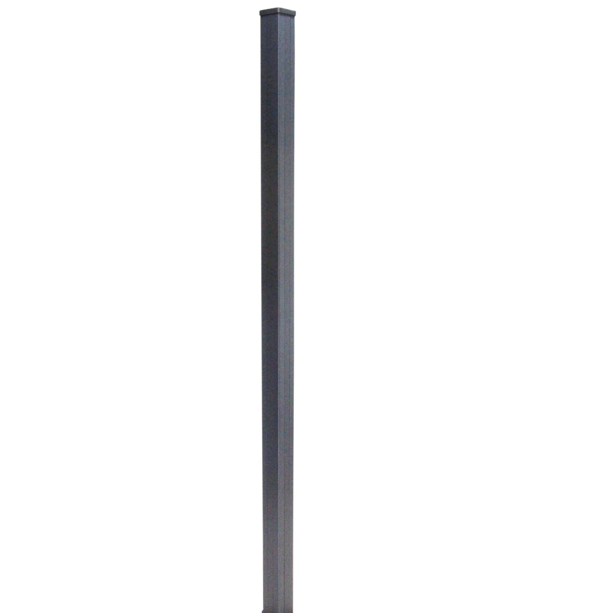 GoodHome Neva Taupe Square Metal Fence post (H)1.83m (W)70mm