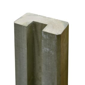 GoodHome Neva Timber Slotted Half round Fence post (H)1.8m (W)70mm