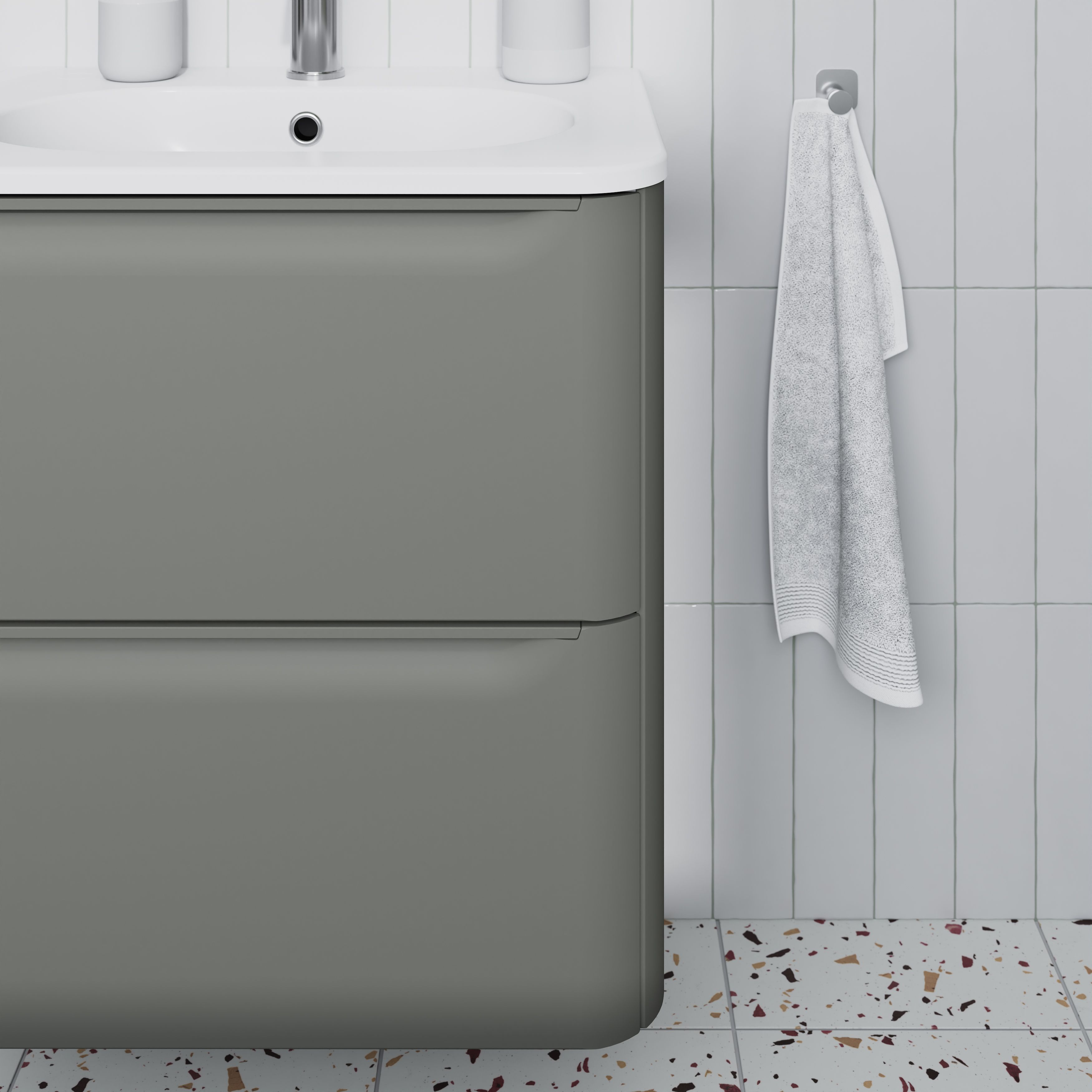 GoodHome Nevado Standard Matt Green Wall-mounted Bathroom Vanity unit (H)60cm (W)60cm