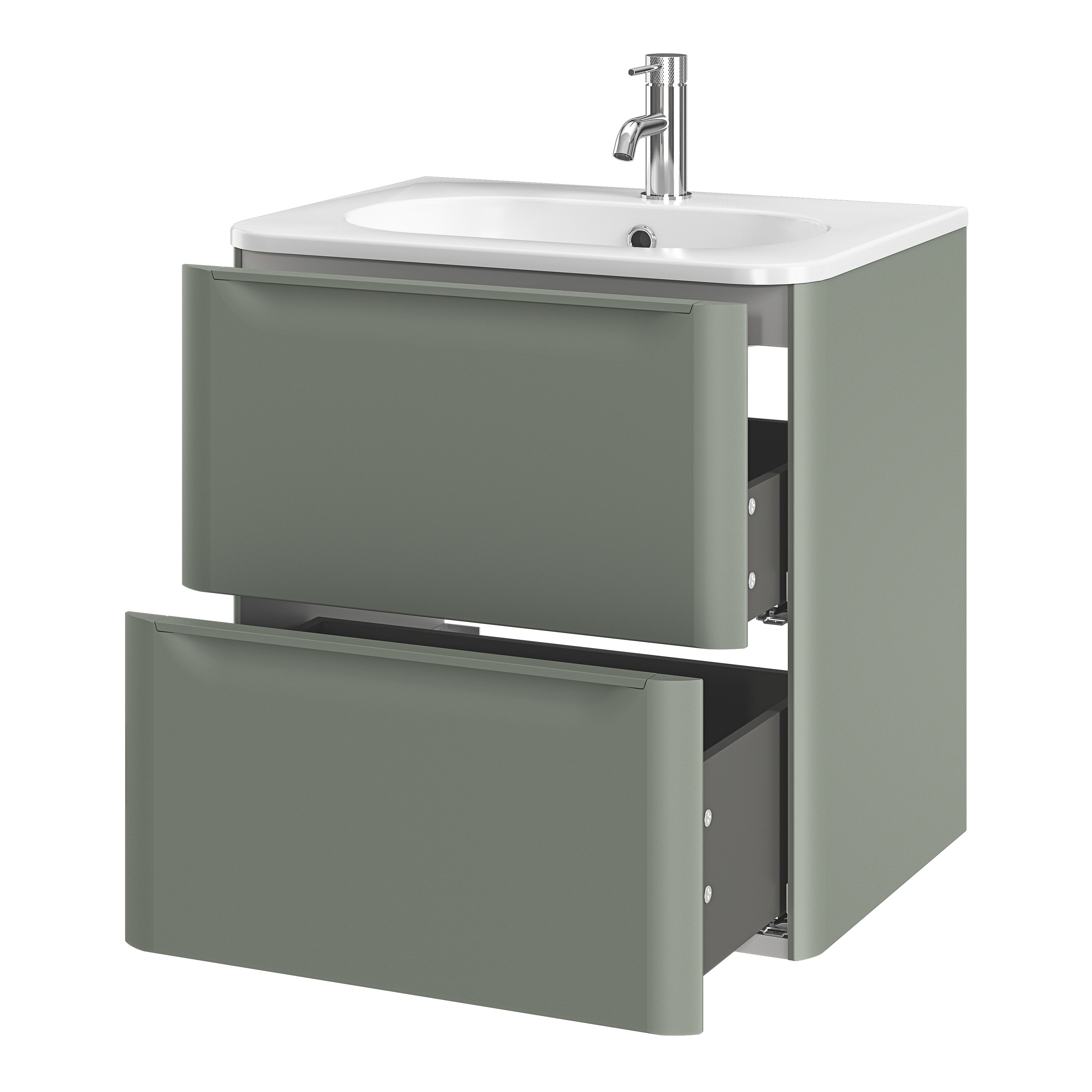 GoodHome Nevado Standard Matt Green Wall-mounted Bathroom Vanity unit (H)60cm (W)60cm