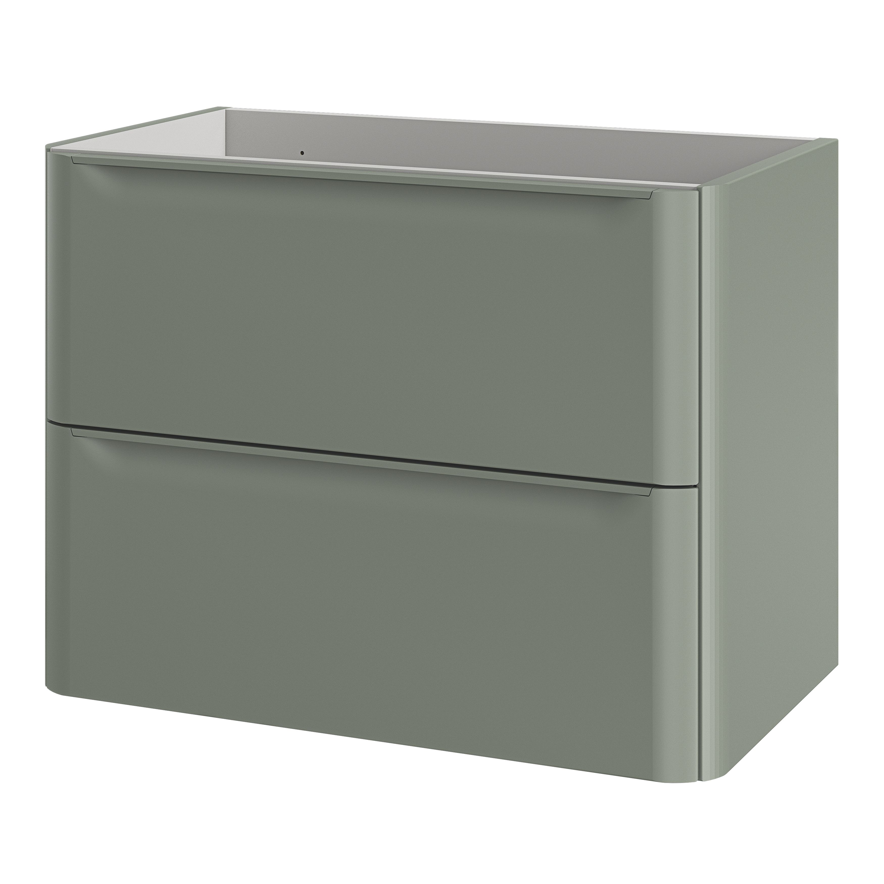 GoodHome Nevado Standard Matt Green Wall-mounted Bathroom Vanity unit (H)60cm (W)80cm