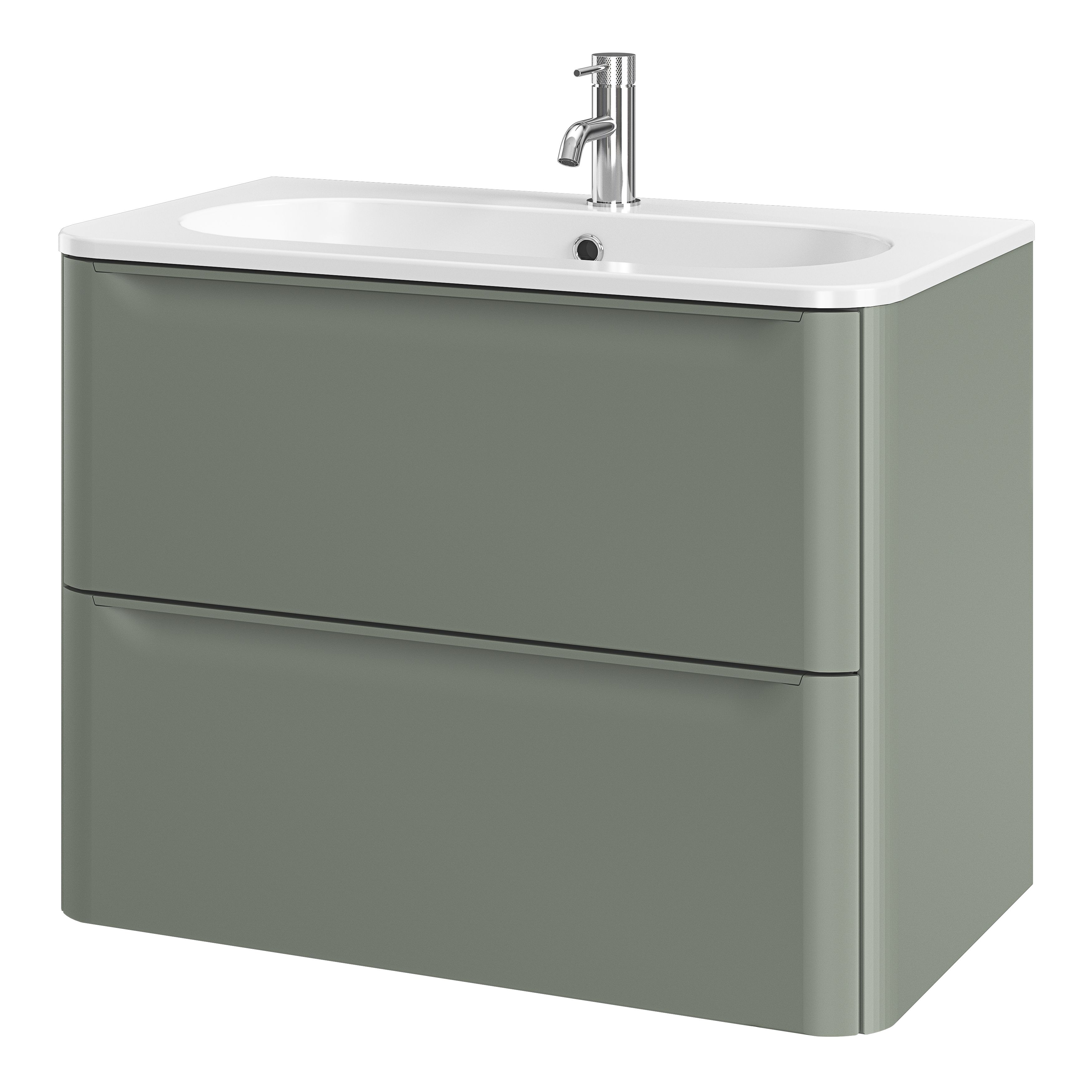 GoodHome Nevado Standard Matt Green Wall-mounted Bathroom Vanity unit (H)60cm (W)80cm