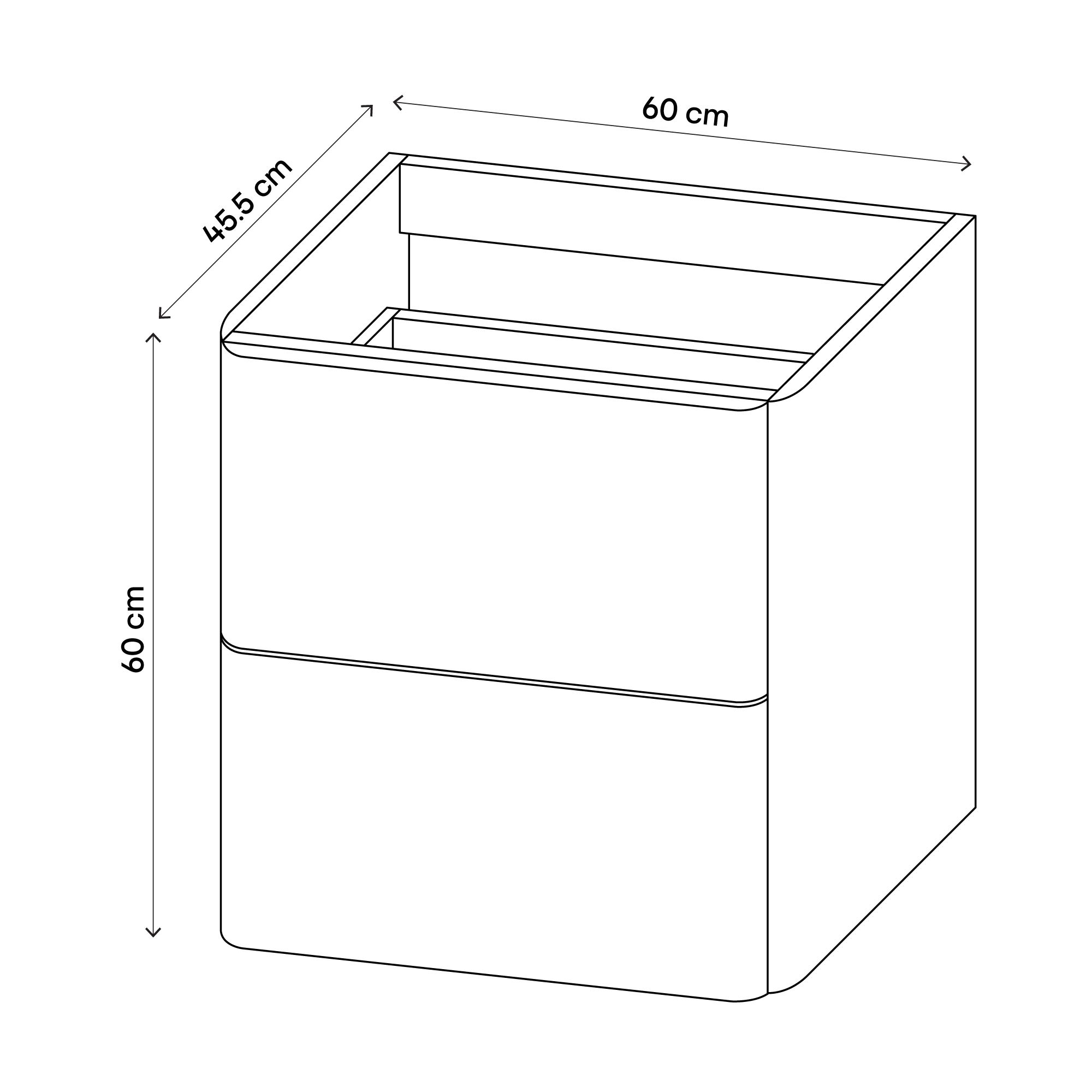 GoodHome Nevado Standard Matt Grey Wall-mounted Bathroom Vanity unit (H)60cm (W)60cm