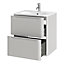 GoodHome Nevado Standard Matt Grey Wall-mounted Bathroom Vanity unit (H)60cm (W)60cm