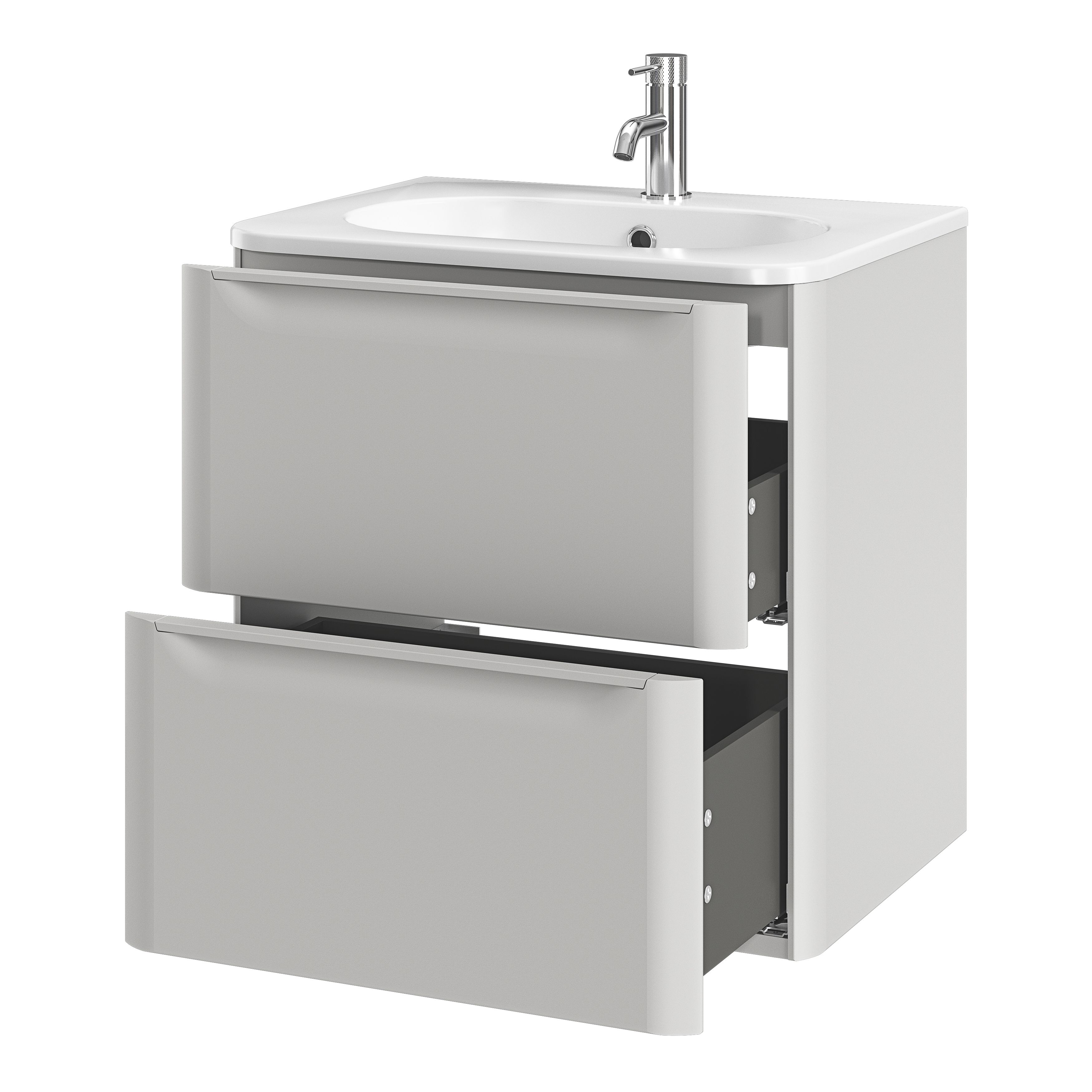 GoodHome Nevado Standard Matt Grey Wall-mounted Bathroom Vanity unit (H)60cm (W)60cm