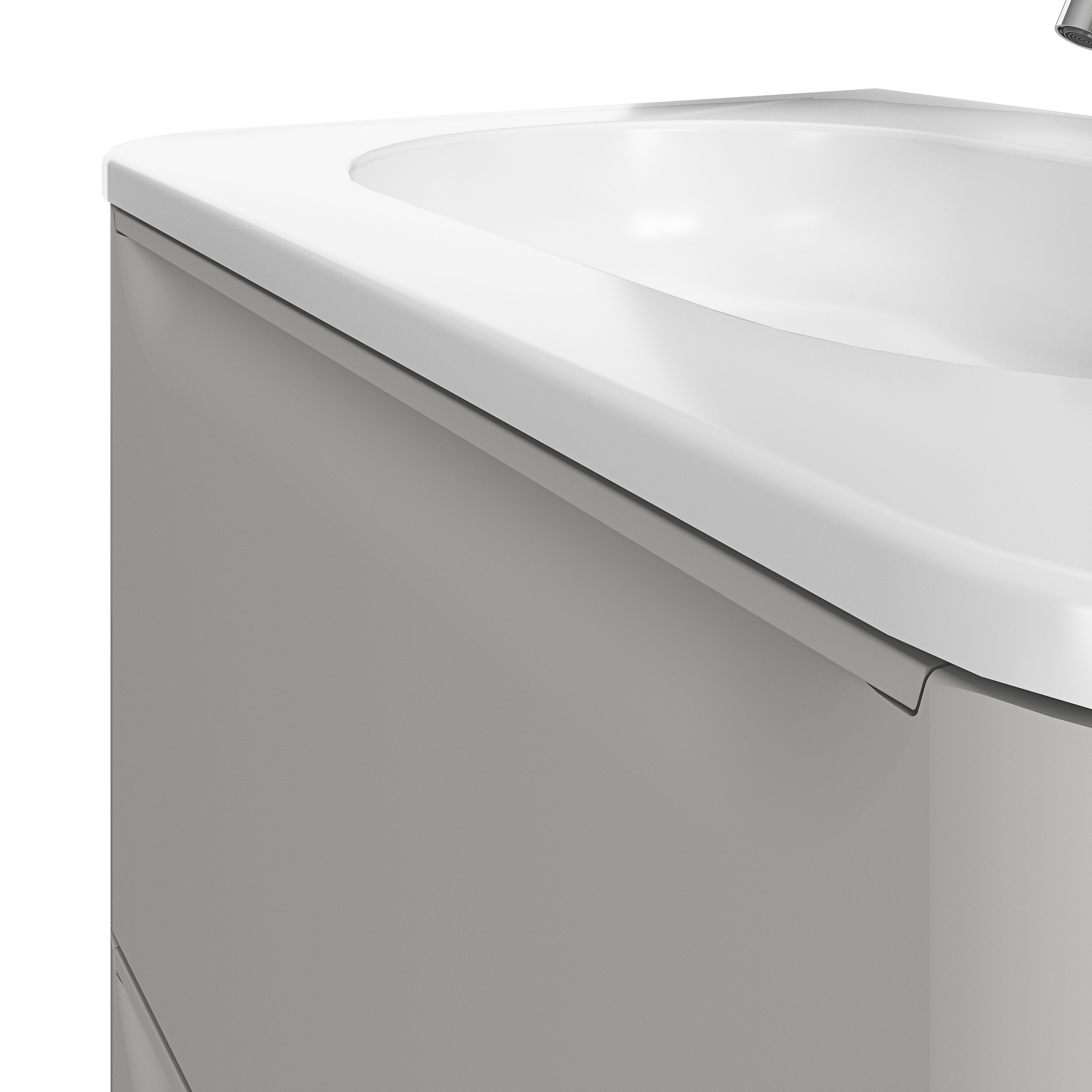 GoodHome Nevado Standard Matt Grey Wall-mounted Bathroom Vanity unit (H)60cm (W)60cm