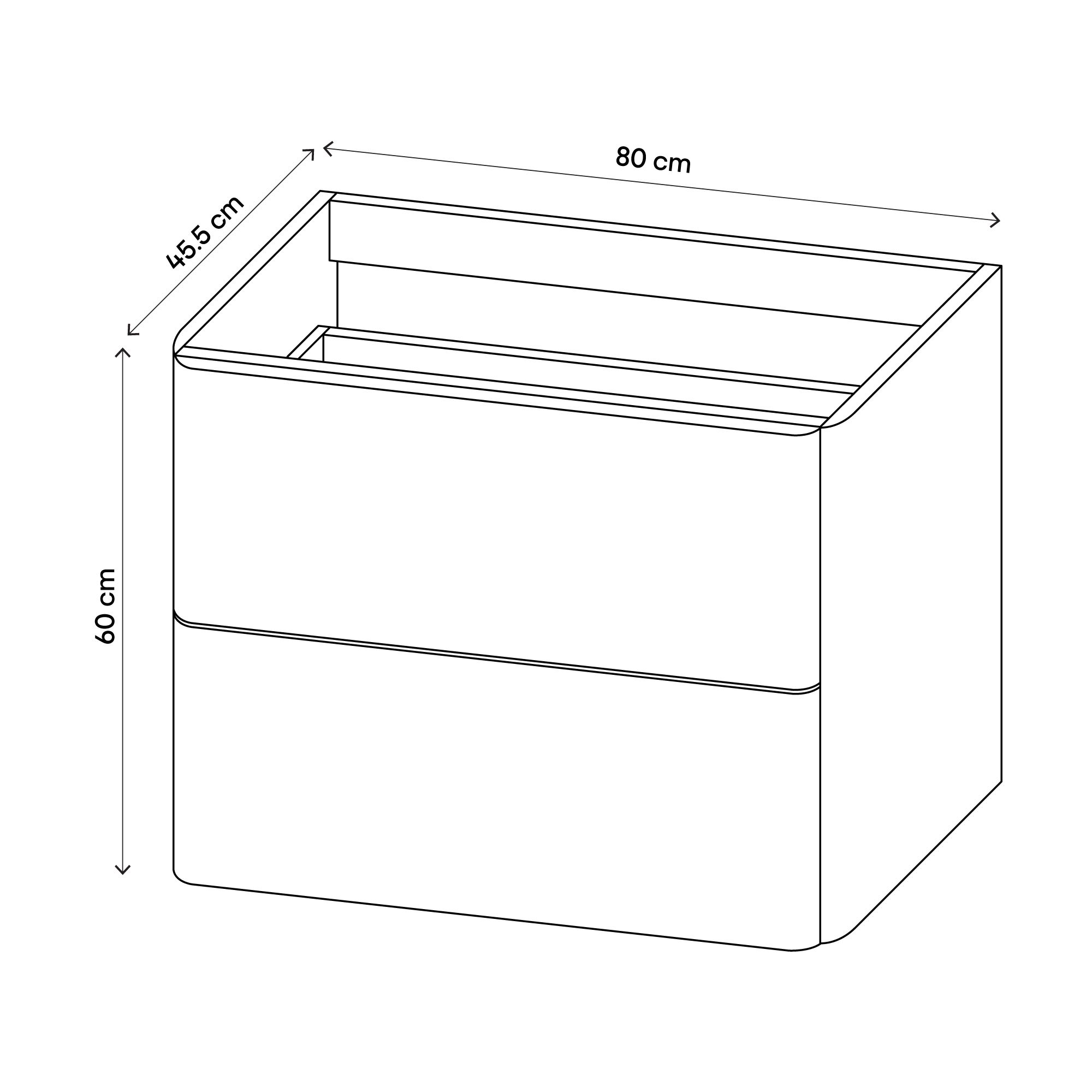 GoodHome Nevado Standard Matt Grey Wall-mounted Bathroom Vanity unit (H)60cm (W)80cm