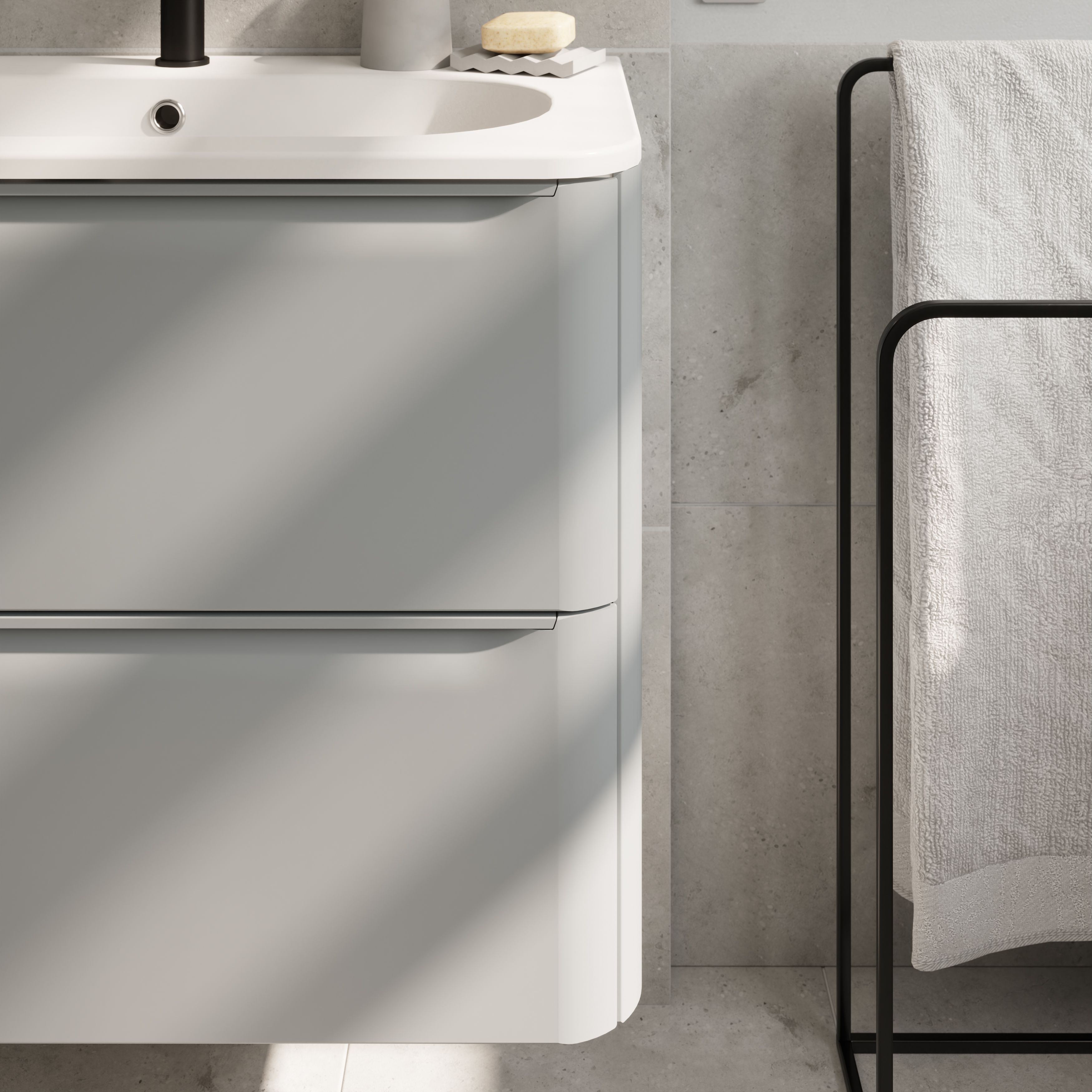 GoodHome Nevado Standard Matt Grey Wall-mounted Bathroom Vanity unit (H)60cm (W)80cm