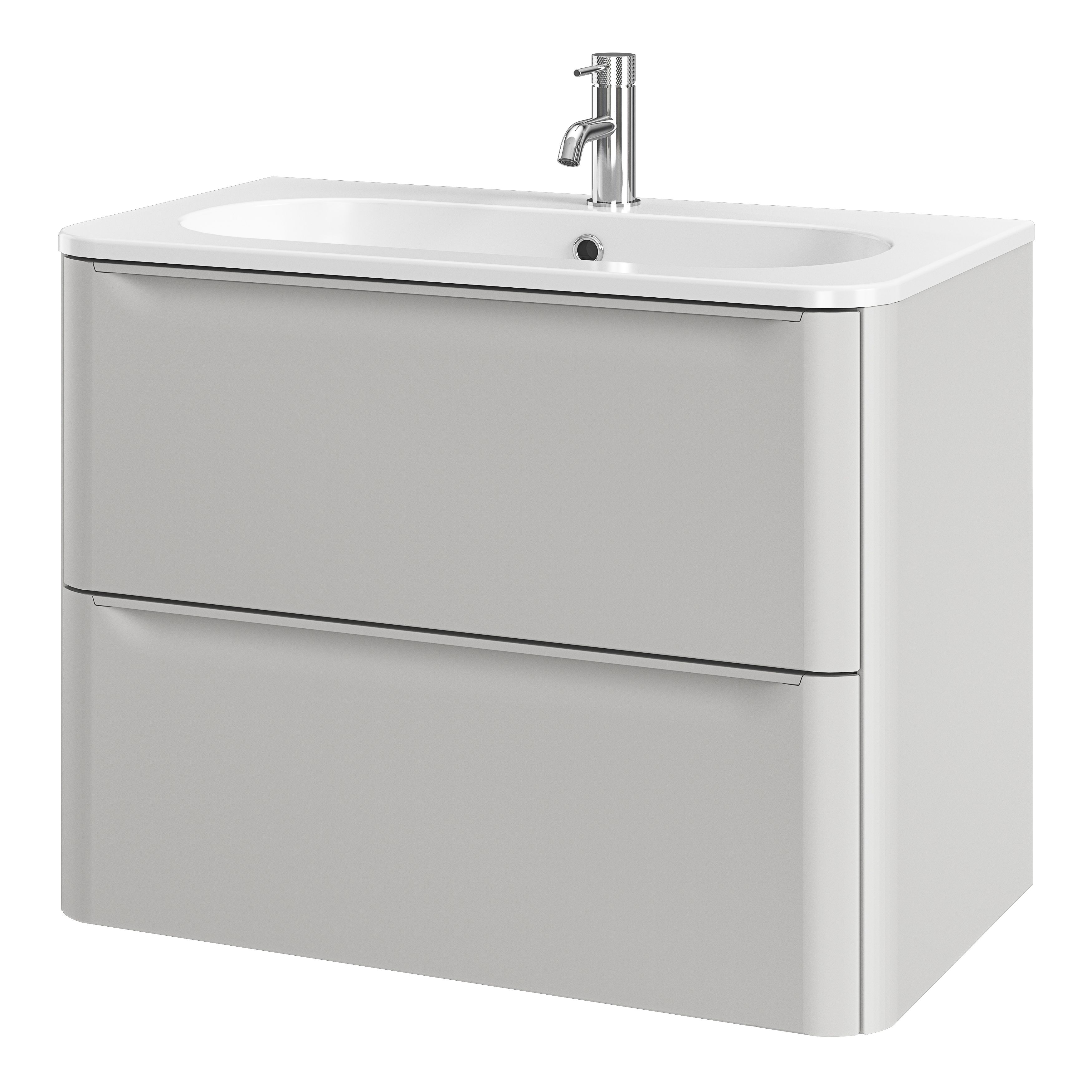 GoodHome Nevado Standard Matt Grey Wall-mounted Bathroom Vanity unit (H)60cm (W)80cm