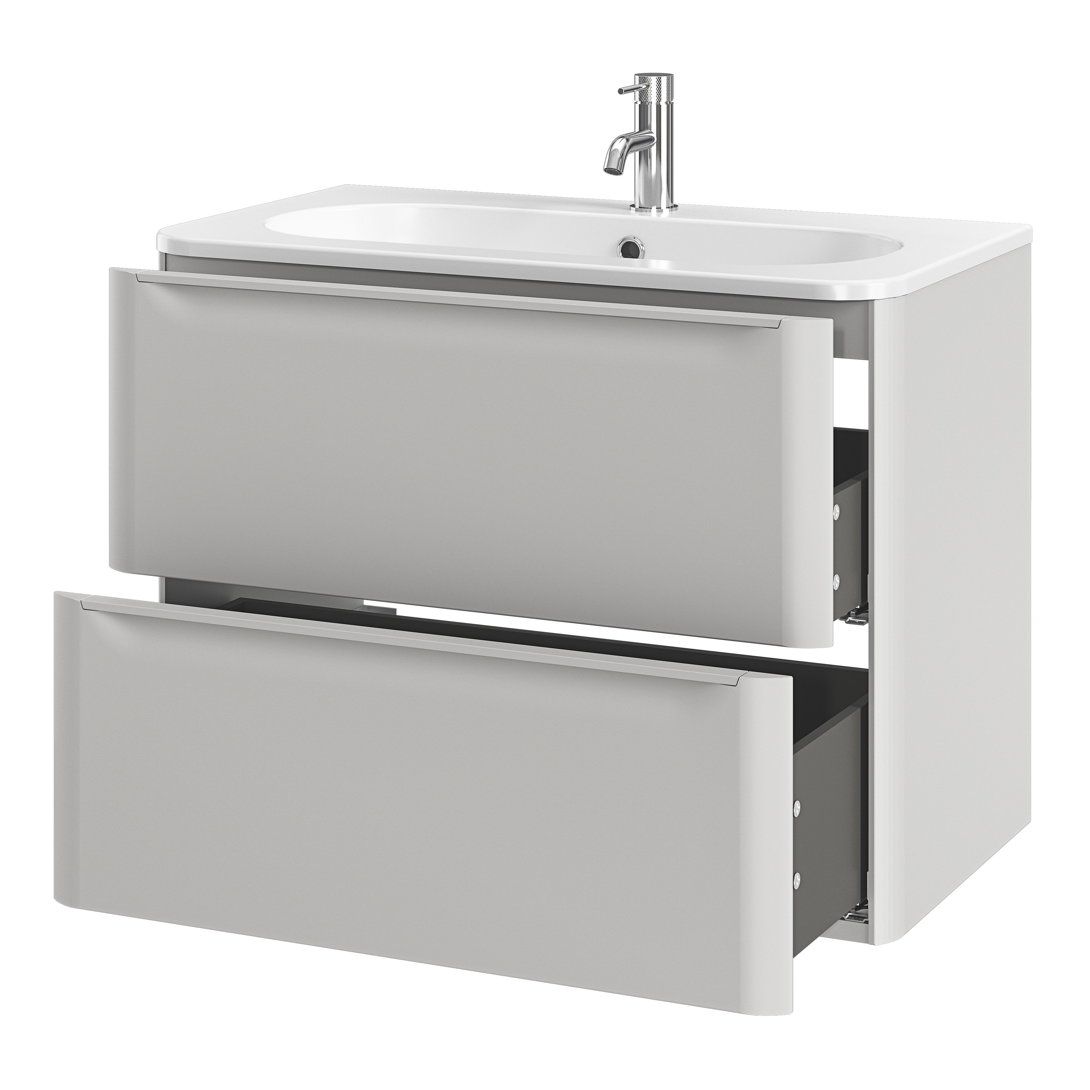 GoodHome Nevado Standard Matt Grey Wall-mounted Bathroom Vanity unit (H)60cm (W)80cm