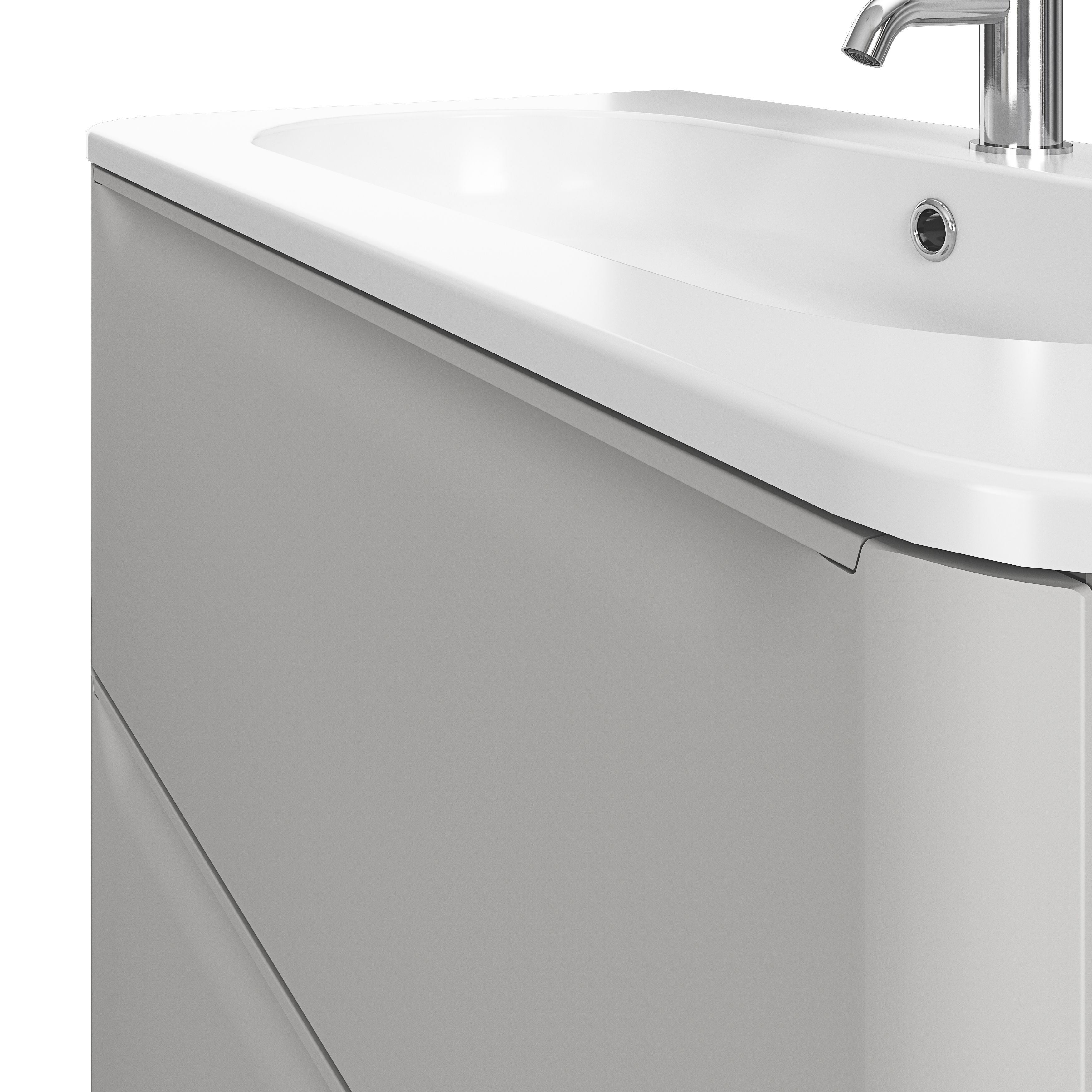 GoodHome Nevado Standard Matt Grey Wall-mounted Bathroom Vanity unit (H)60cm (W)80cm
