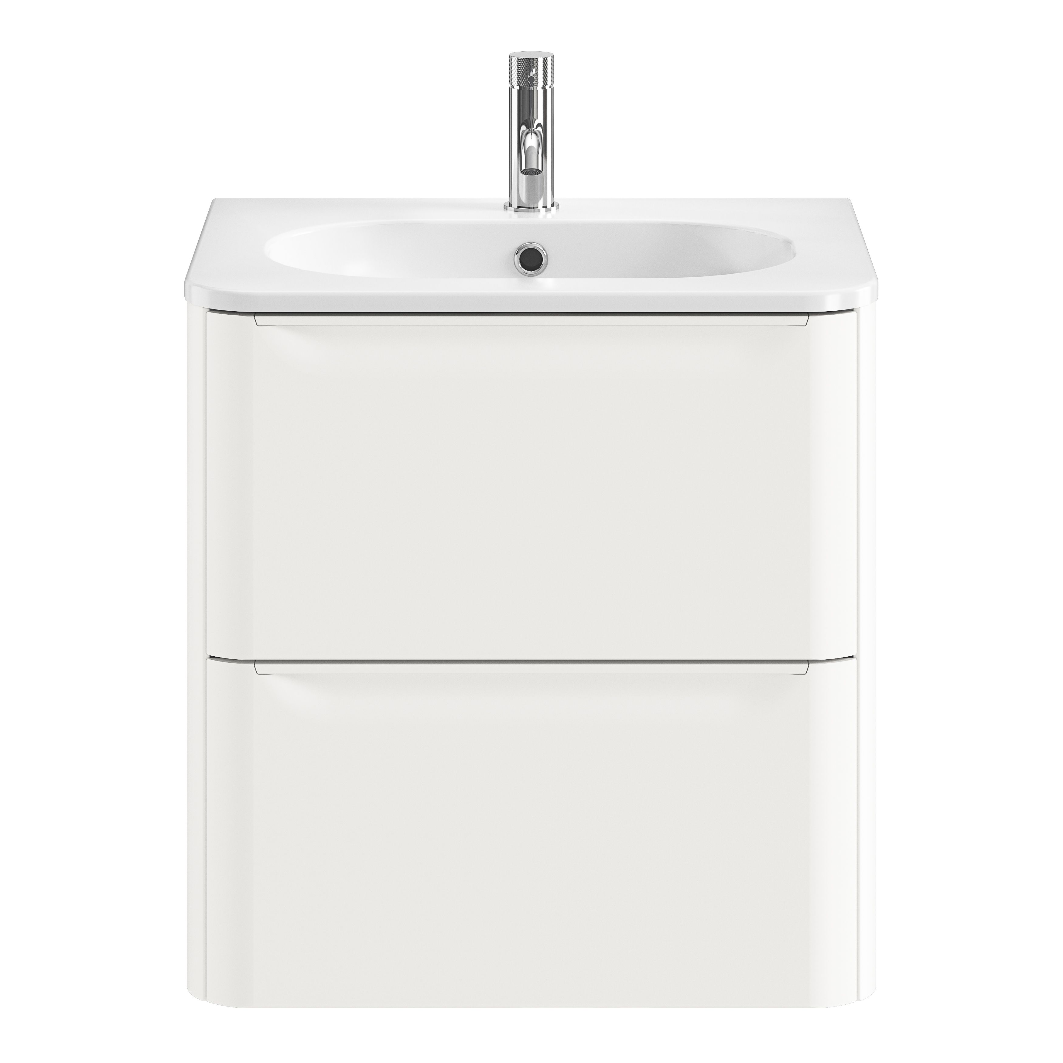 GoodHome Nevado Standard Matt White Wall-mounted Bathroom Vanity unit (H)60cm (W)60cm