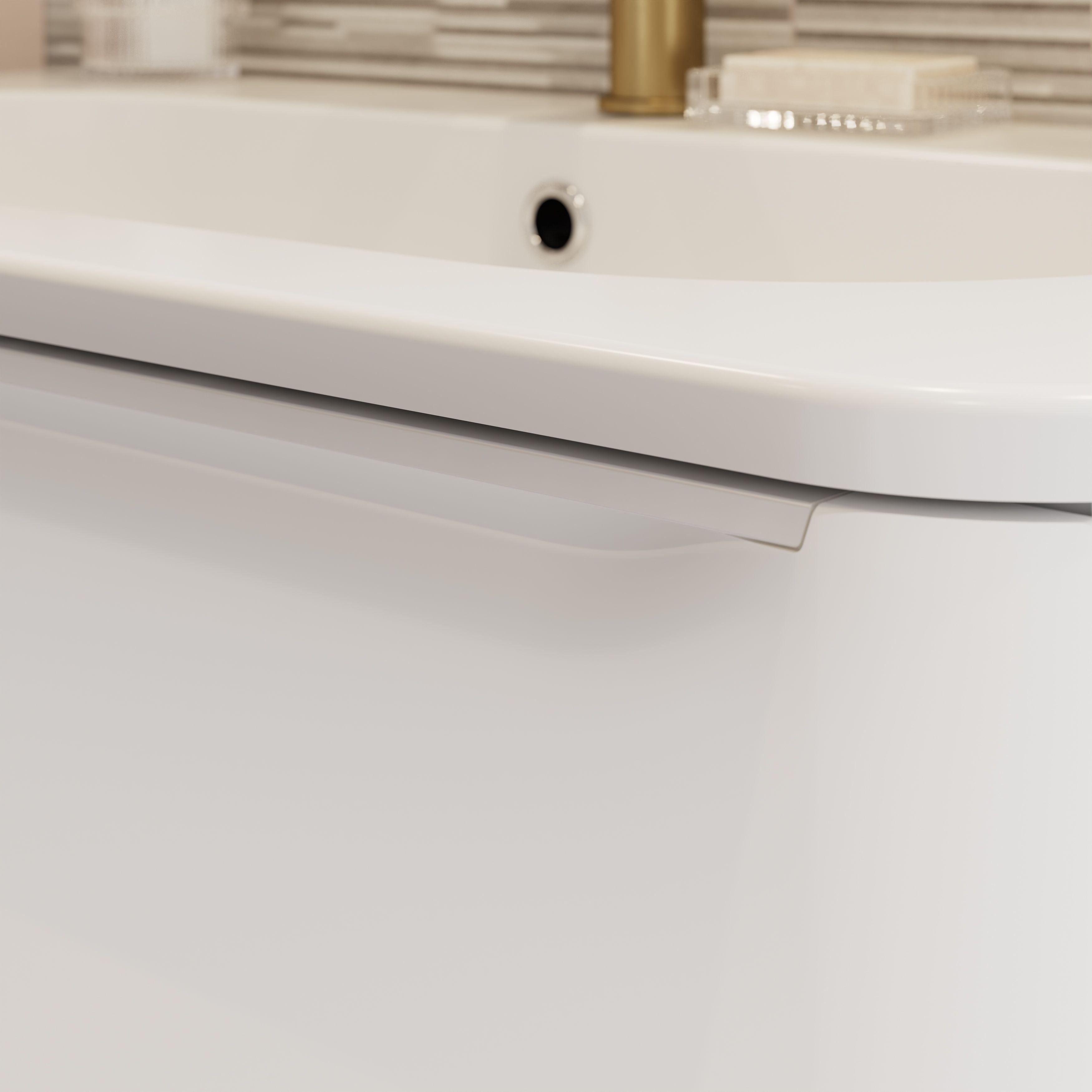 GoodHome Nevado Standard Matt White Wall-mounted Bathroom Vanity unit (H)60cm (W)80cm