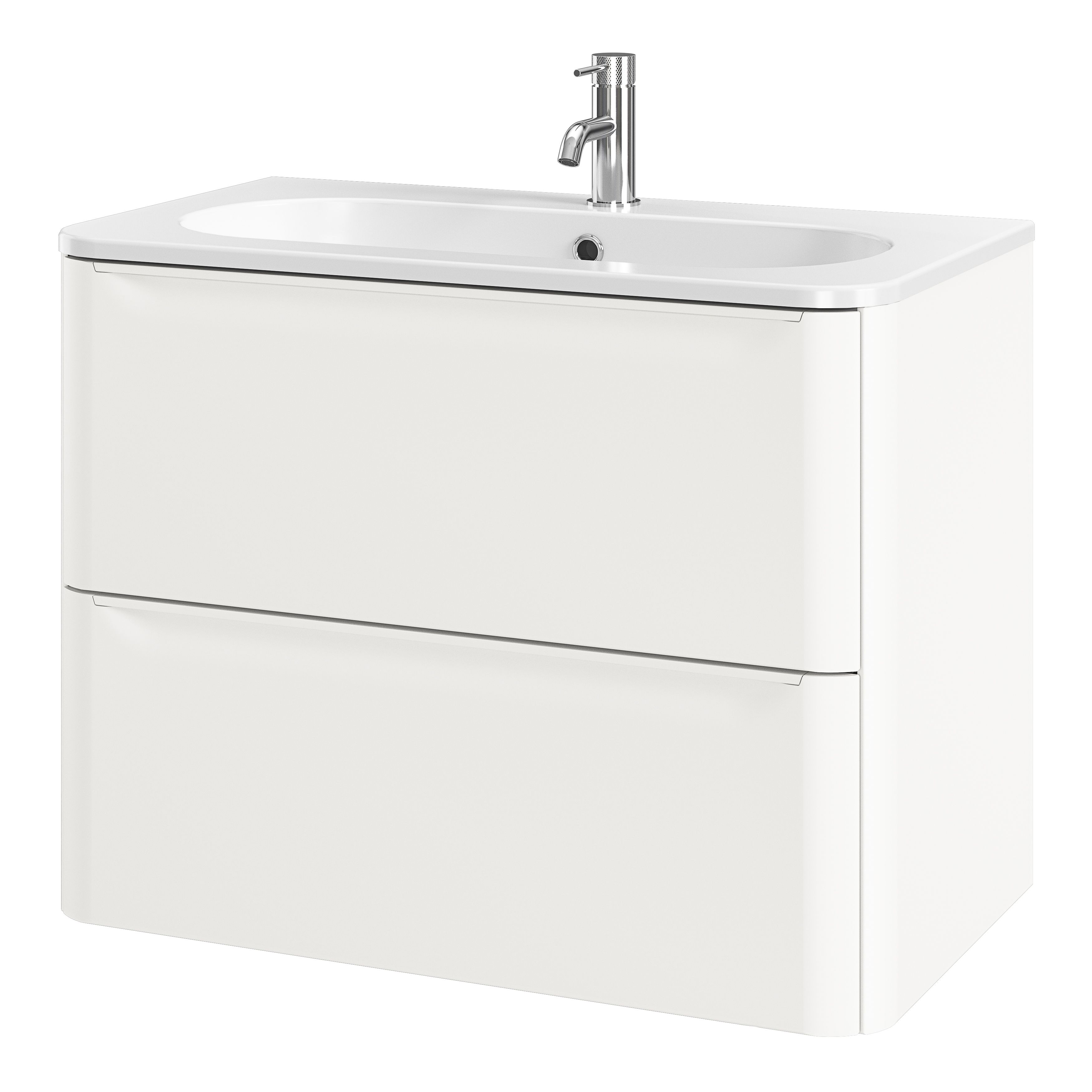 GoodHome Nevado Standard Matt White Wall-mounted Bathroom Vanity unit (H)60cm (W)80cm