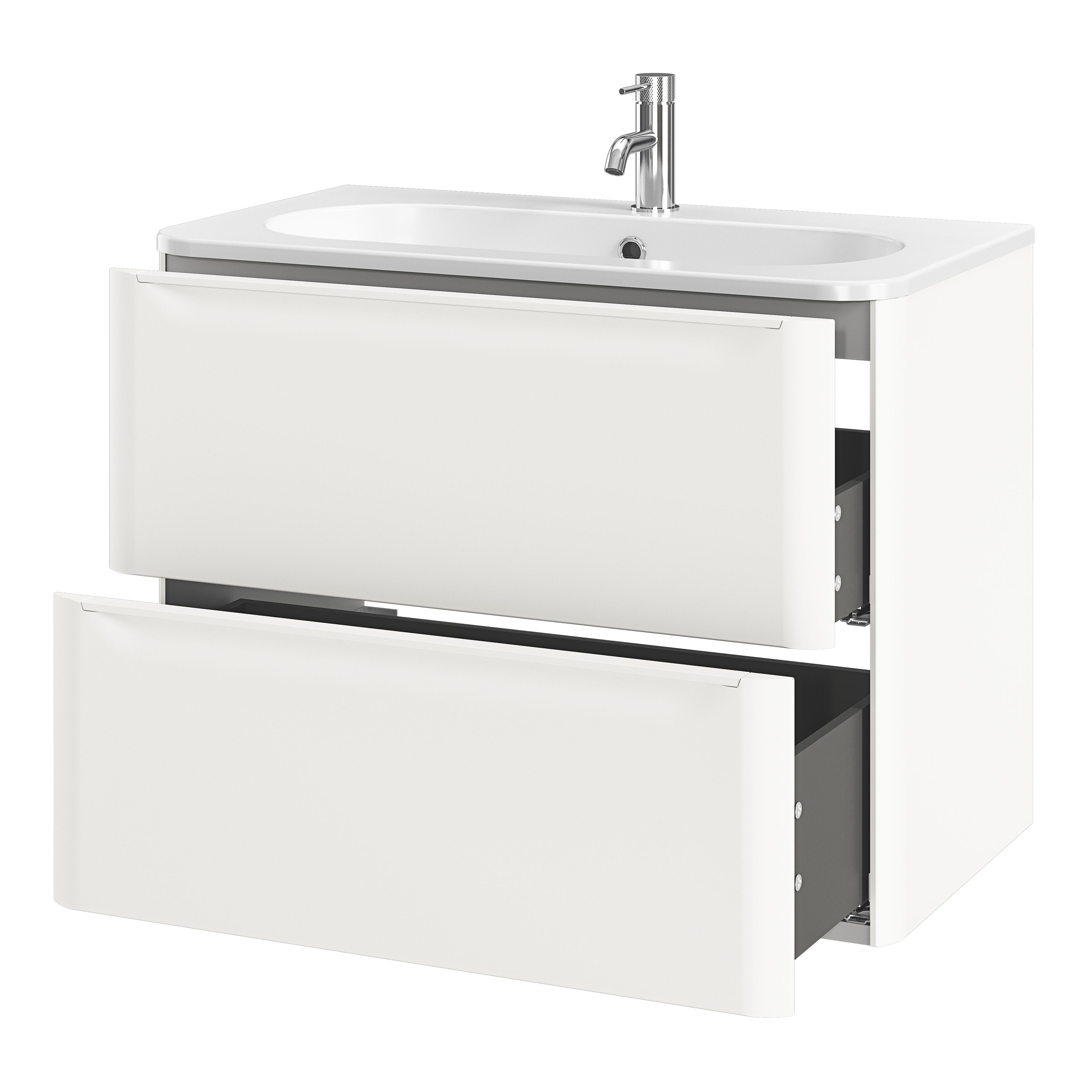 GoodHome Nevado Standard Matt White Wall-mounted Bathroom Vanity unit (H)60cm (W)80cm
