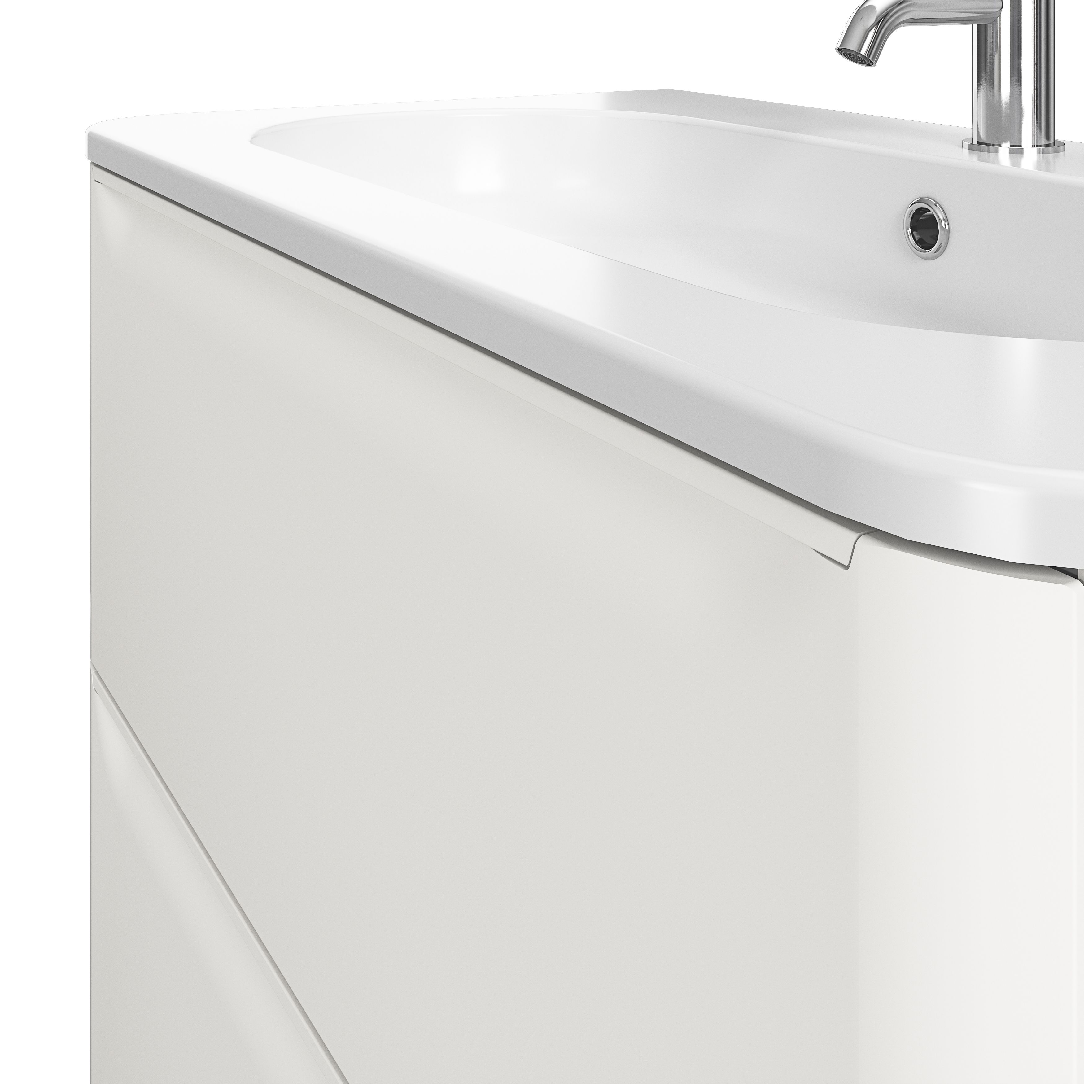 GoodHome Nevado Standard Matt White Wall-mounted Bathroom Vanity unit (H)60cm (W)80cm