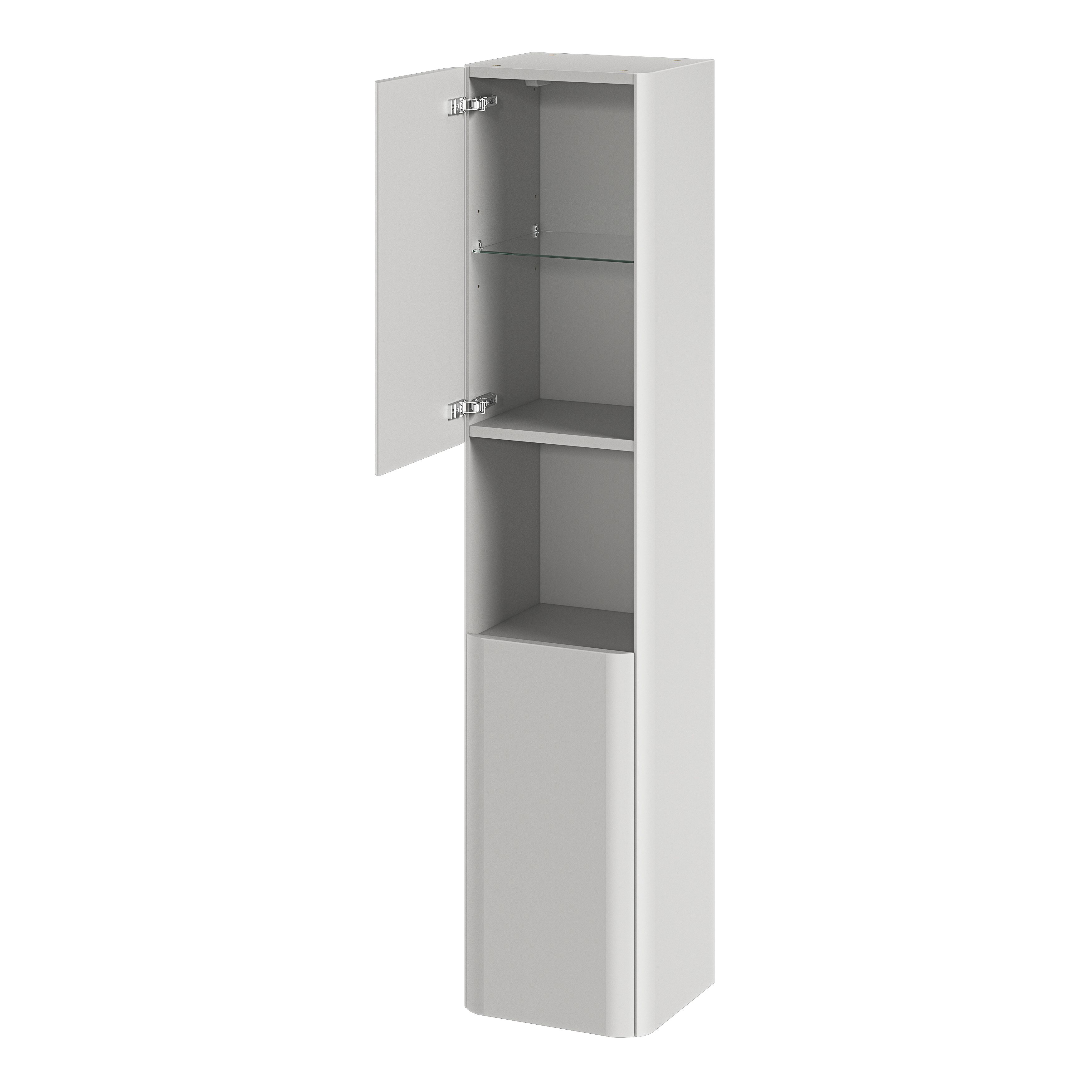 GoodHome Nevado Tall Matt Grey Double Bathroom Column cabinet (H)160cm (W)35cm