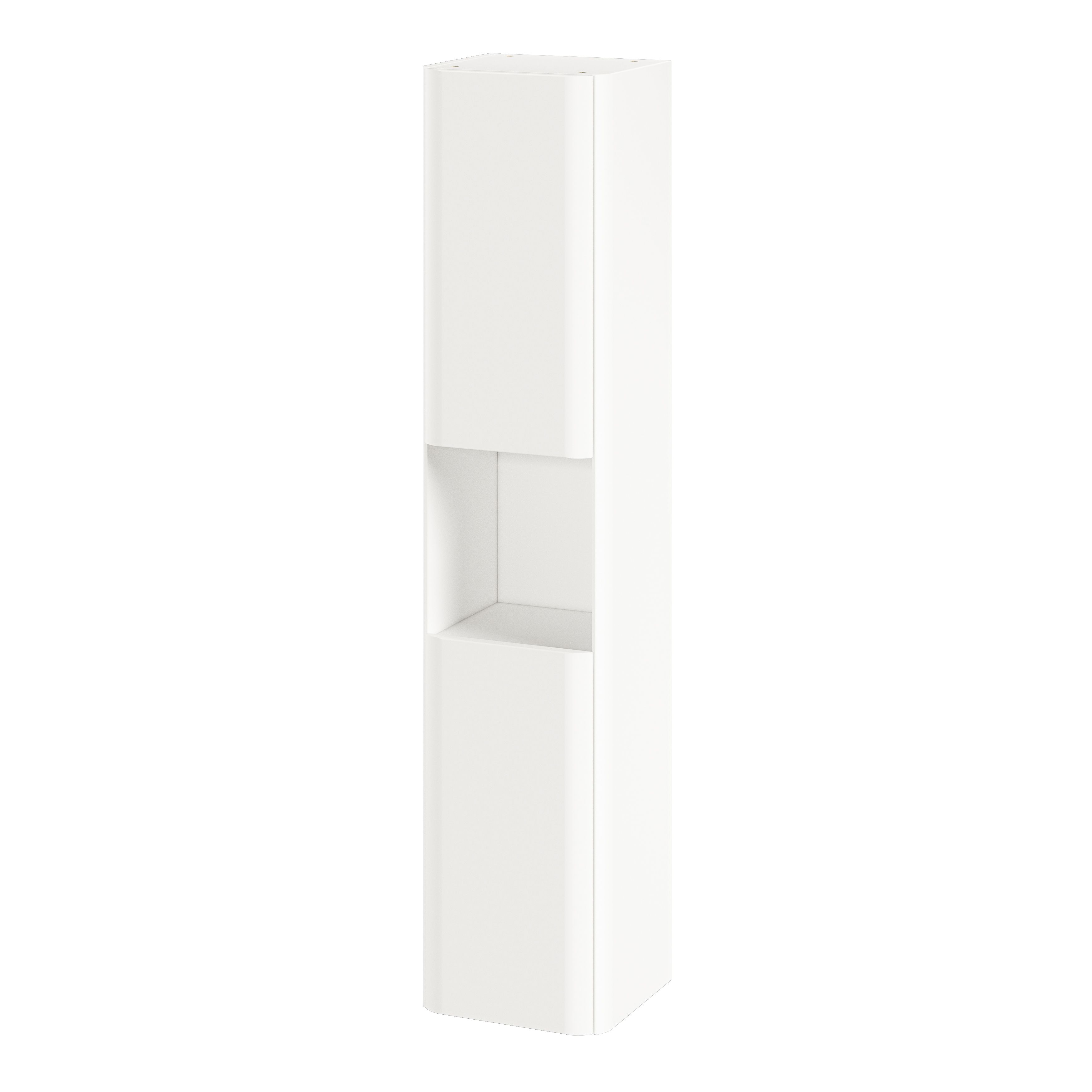GoodHome Nevado Tall Matt White Double Bathroom Column cabinet (H)160cm (W)35cm