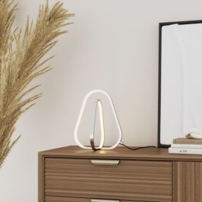 GoodHome Newent Polished Chrome effect Integrated LED Table lamp