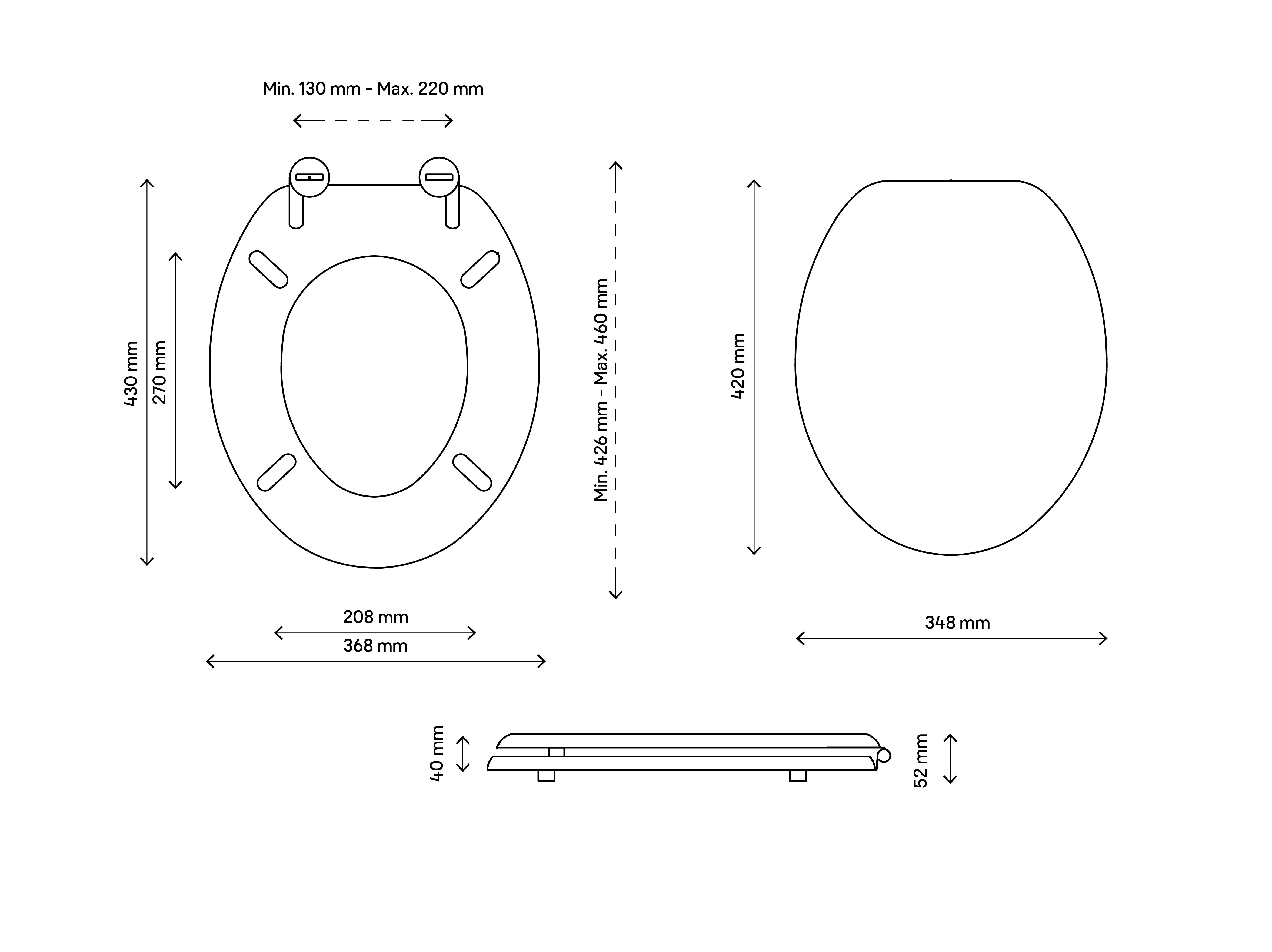 GoodHome Nicolina White Standard close Toilet seat