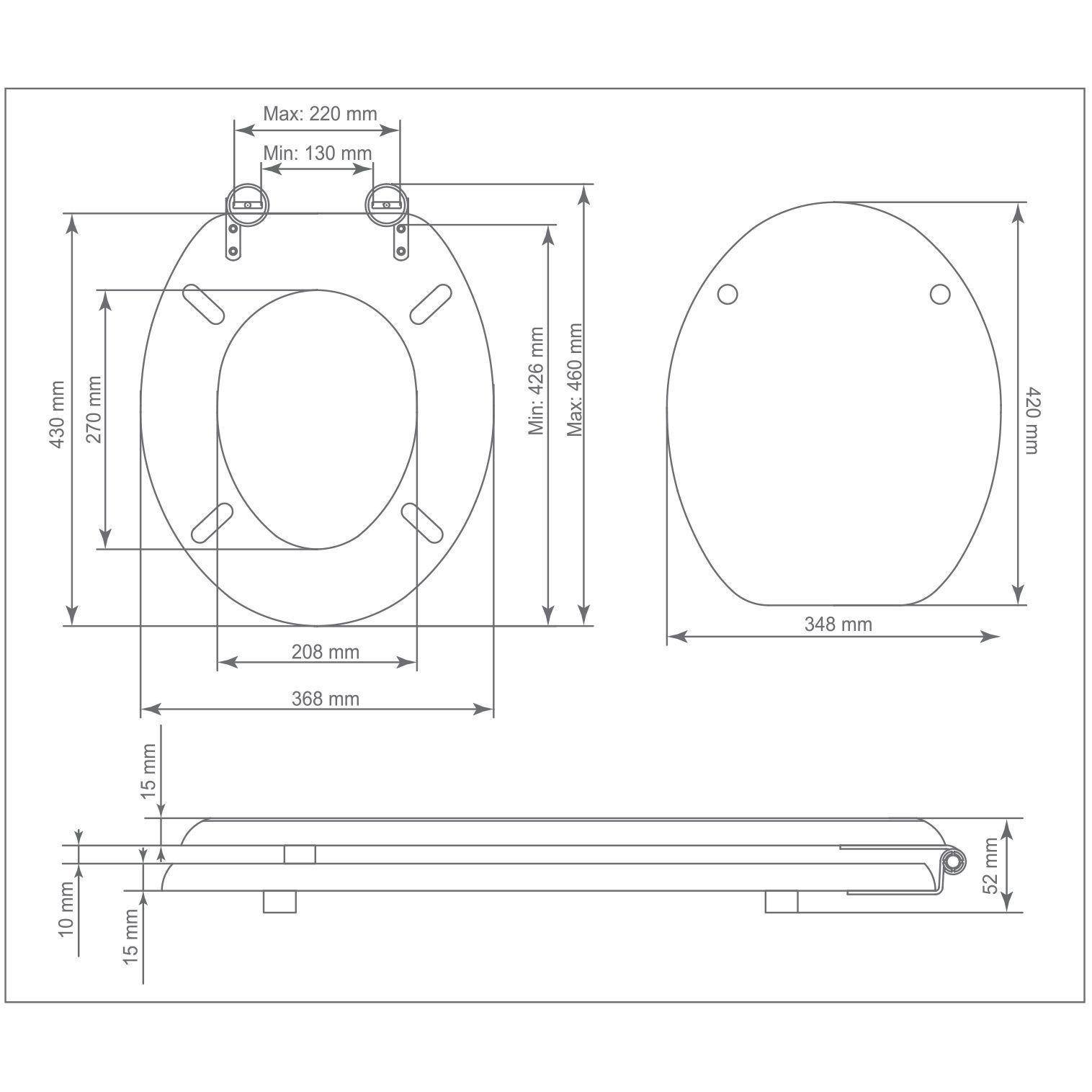 GoodHome Nicolina White Standard close Toilet seat