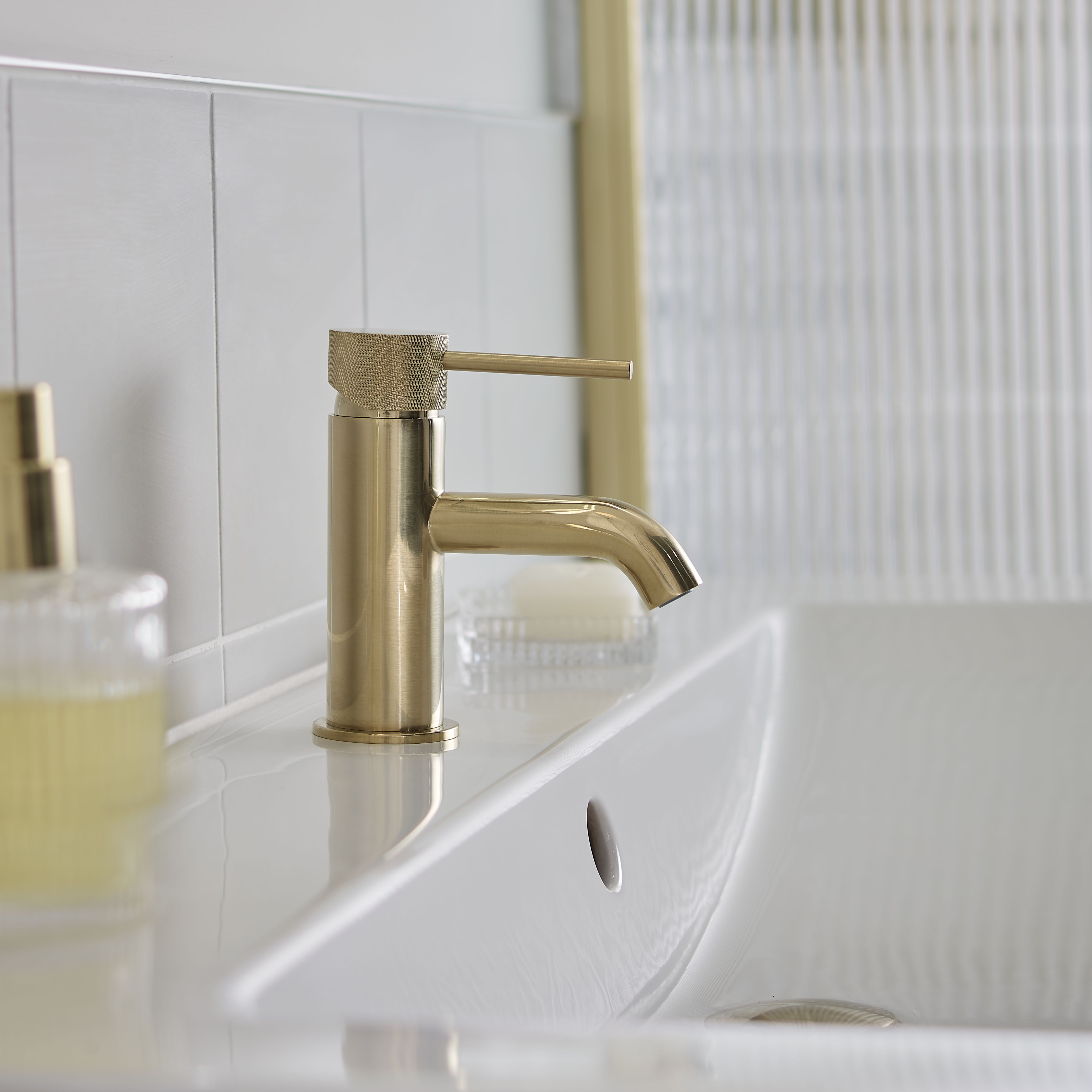 GoodHome Nira Double Gloss White Rectangular Vanity Basin (W)100.4cm