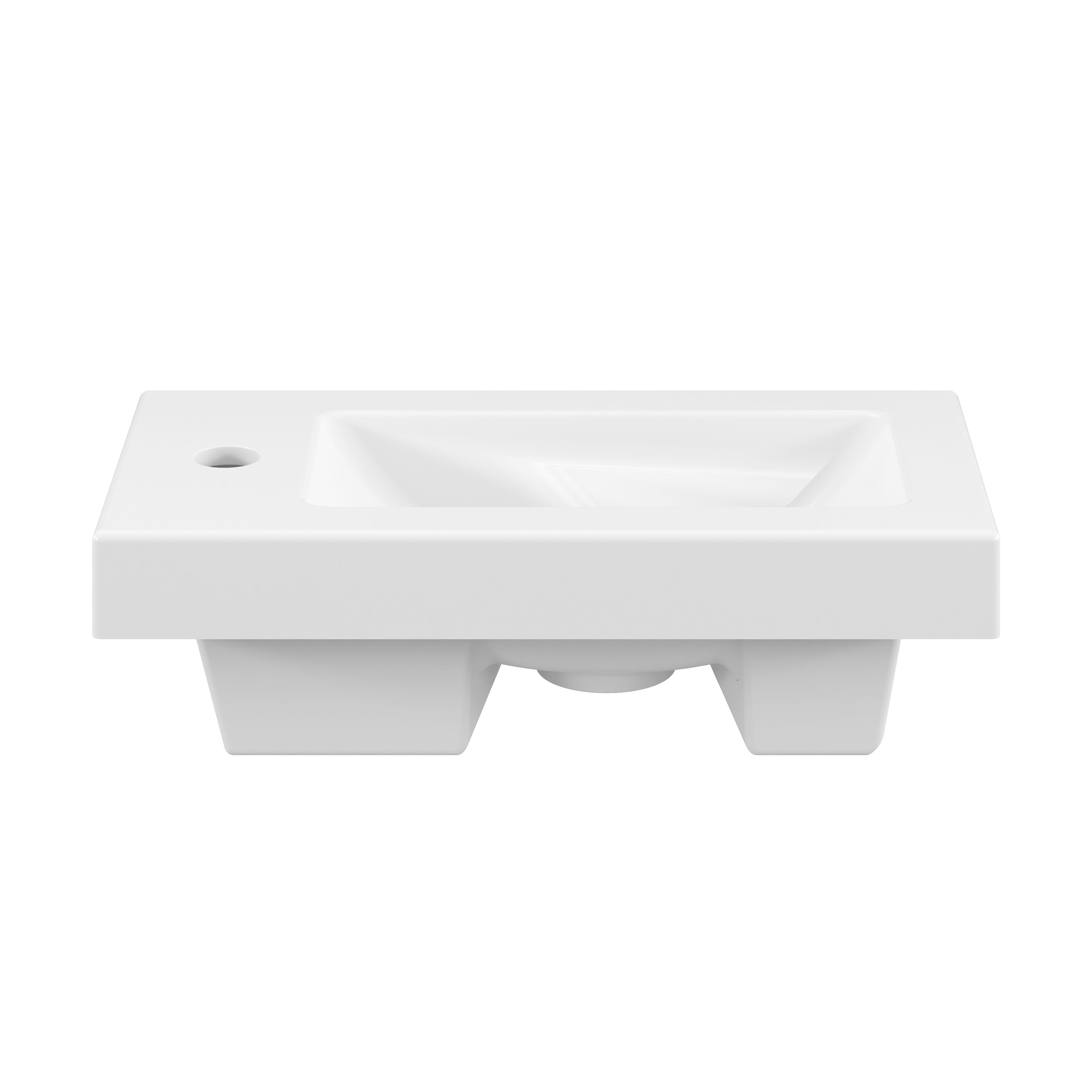 GoodHome Nira Gloss White Rectangular Cloakroom Basin (W)44.4cm