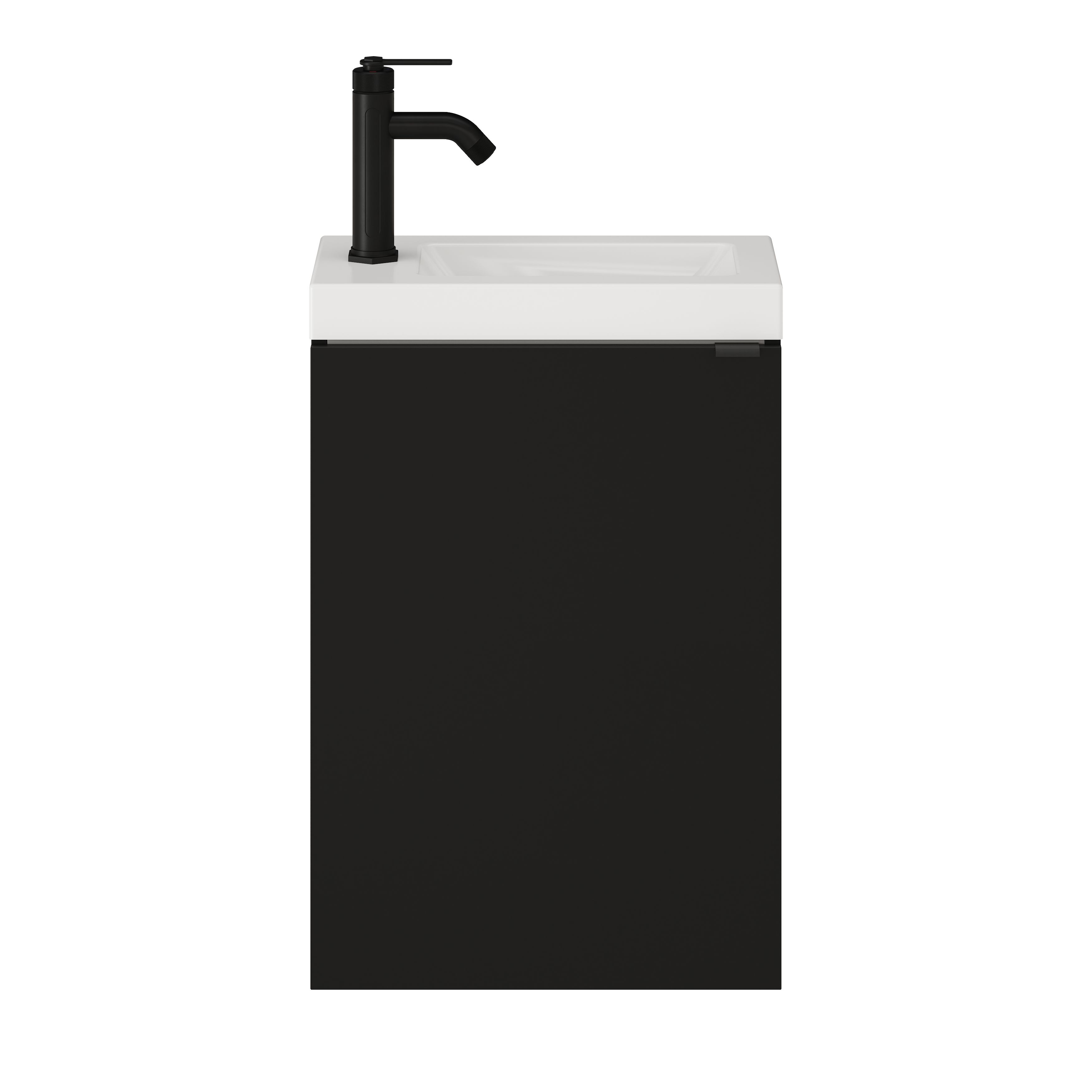 GoodHome Nira Gloss White Rectangular Cloakroom Basin (W)44.4cm