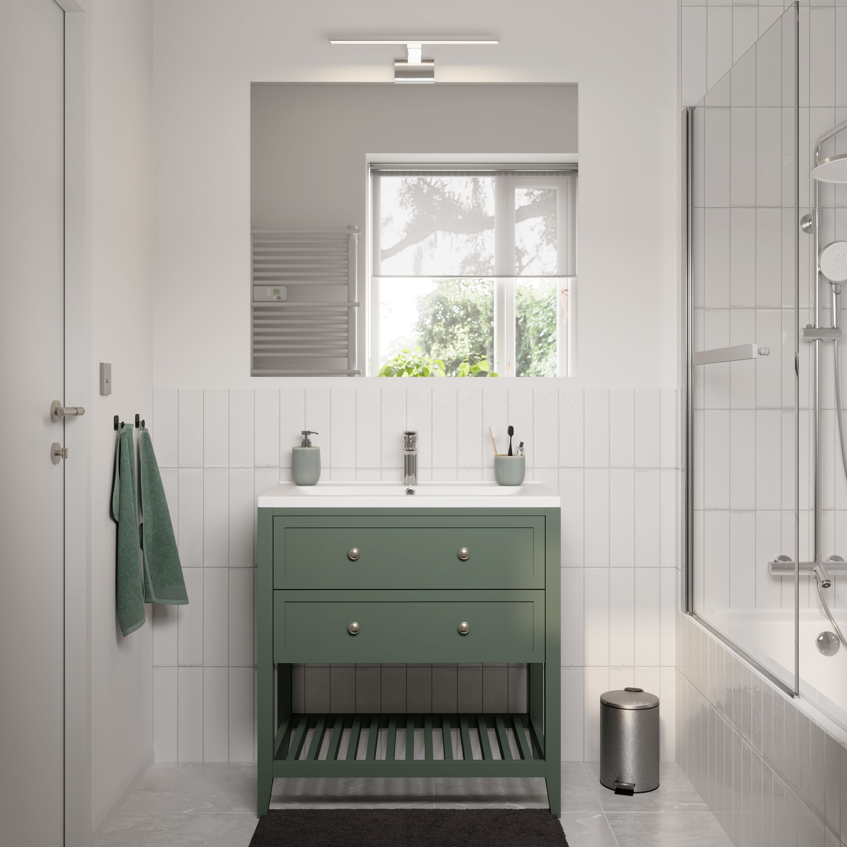 GoodHome Nira White Rectangular Vanity Basin (W)81cm