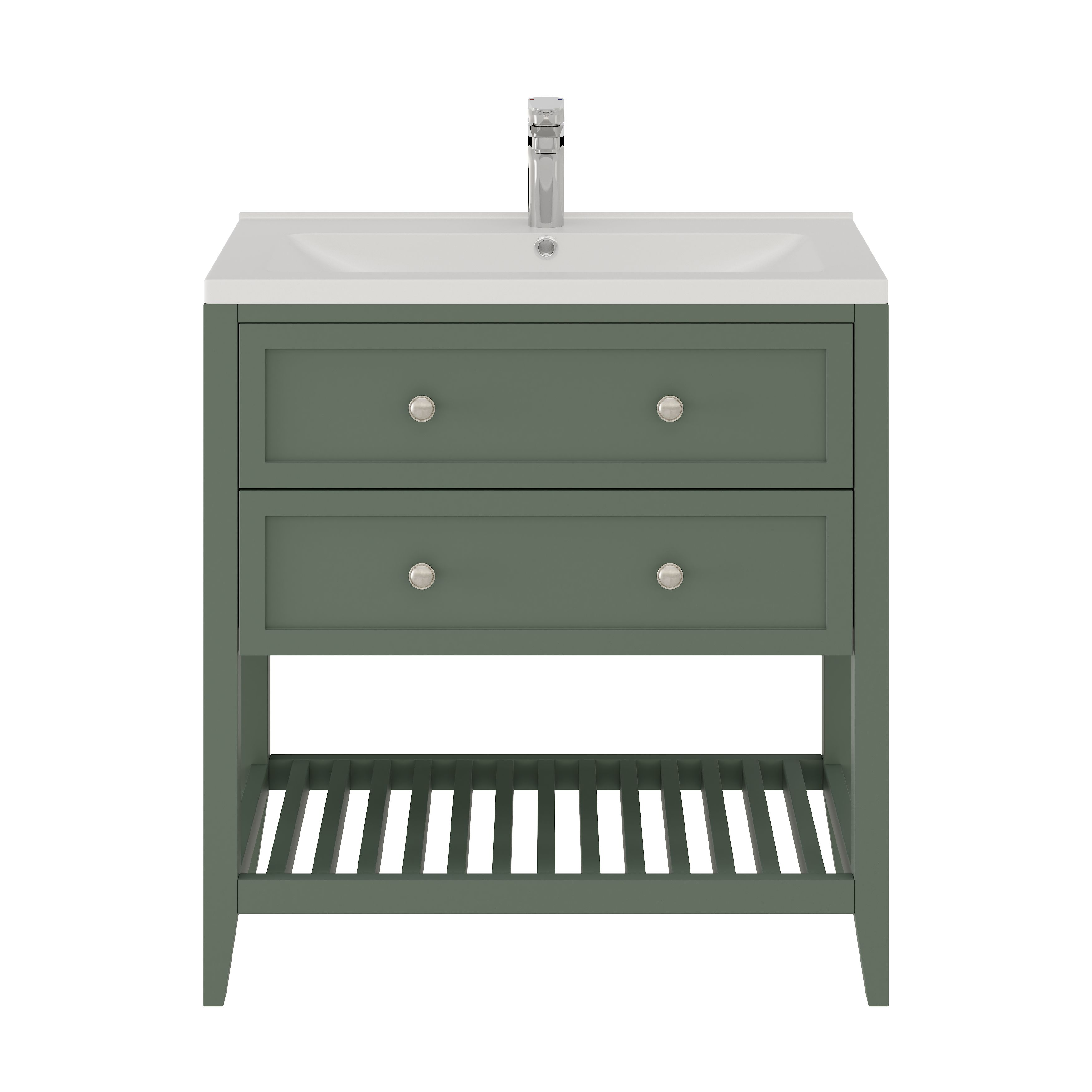GoodHome Nira White Rectangular Vanity Basin (W)81cm