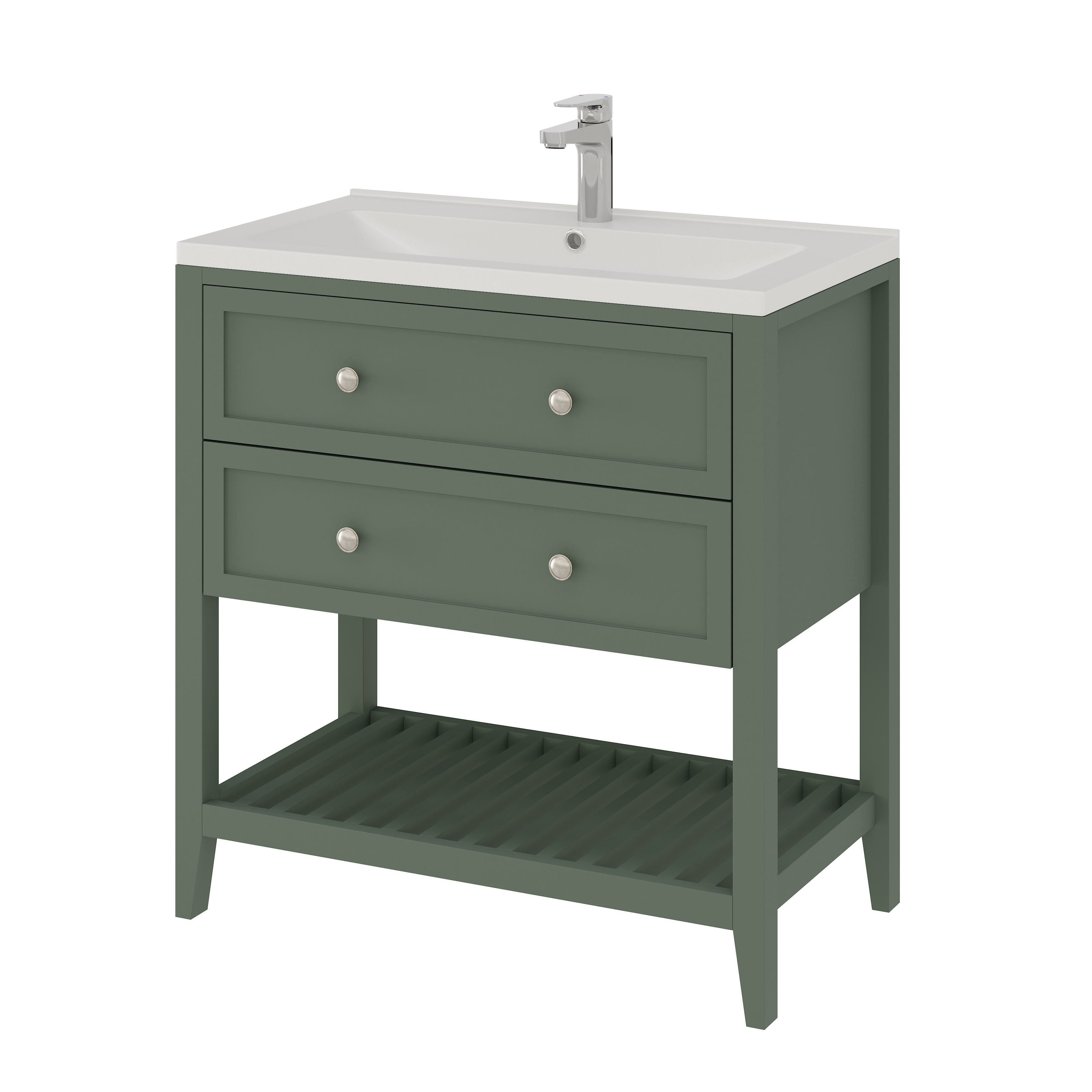 GoodHome Nira White Rectangular Vanity Basin (W)81cm