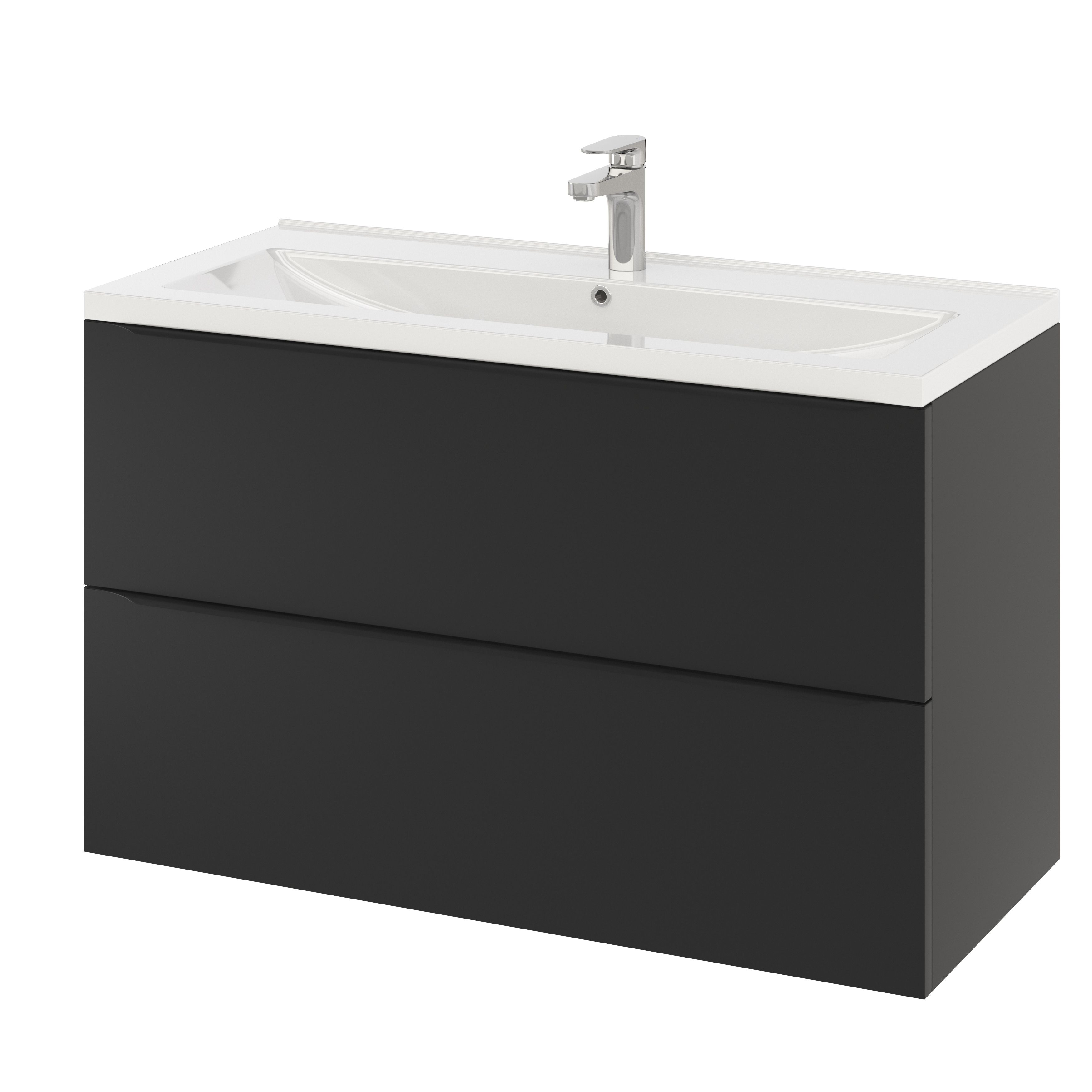 GoodHome Nira White Vanity Basin (W)100.4cm