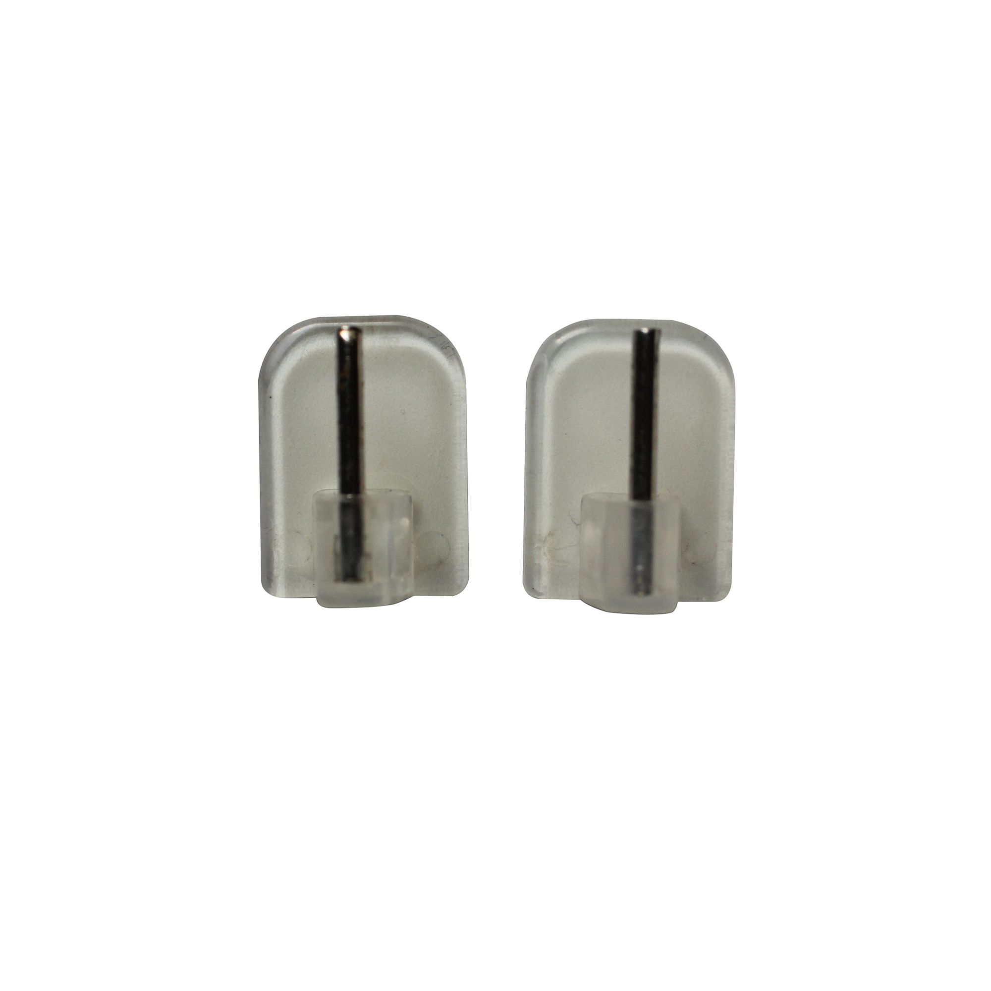 GoodHome Nisis Clear Plastic Modern Curtain pole bracket (Dia)9mm, Set of 2