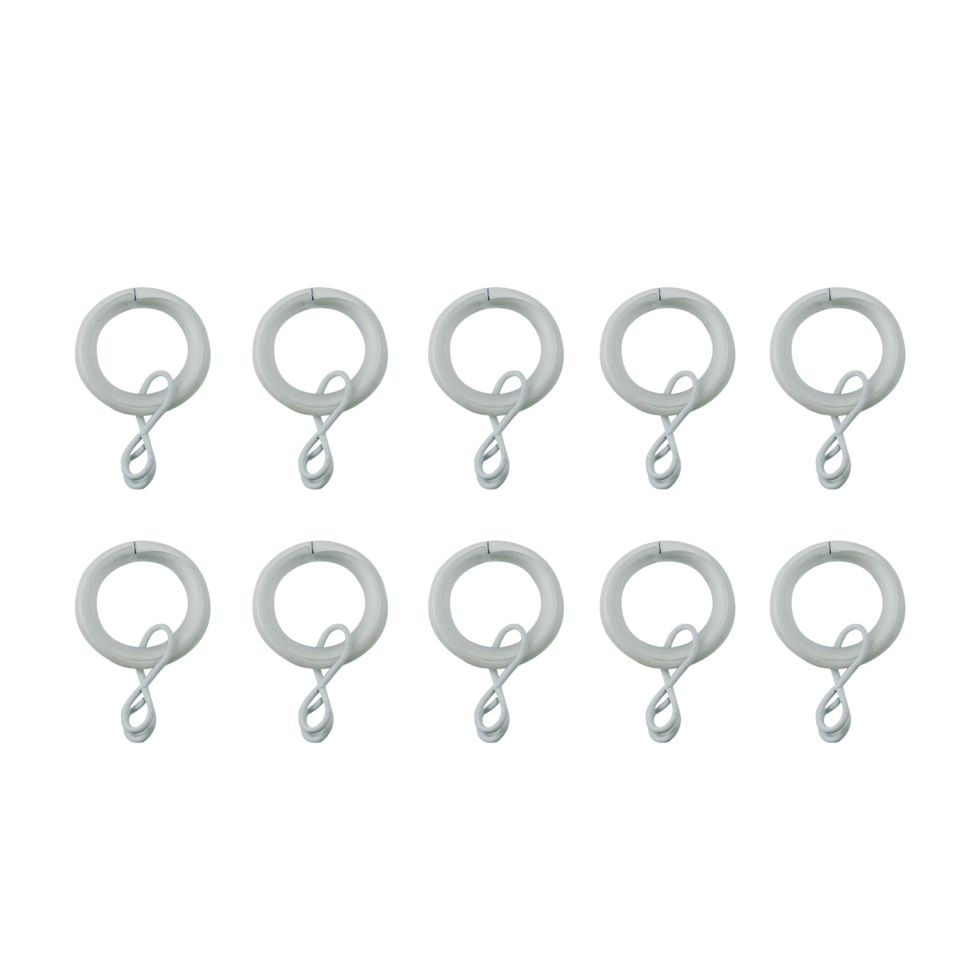 GoodHome Nisis White Curtain ring (Dia)10mm, Pack of 10