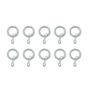 GoodHome Nisis White Curtain ring (Dia)10mm, Pack of 10