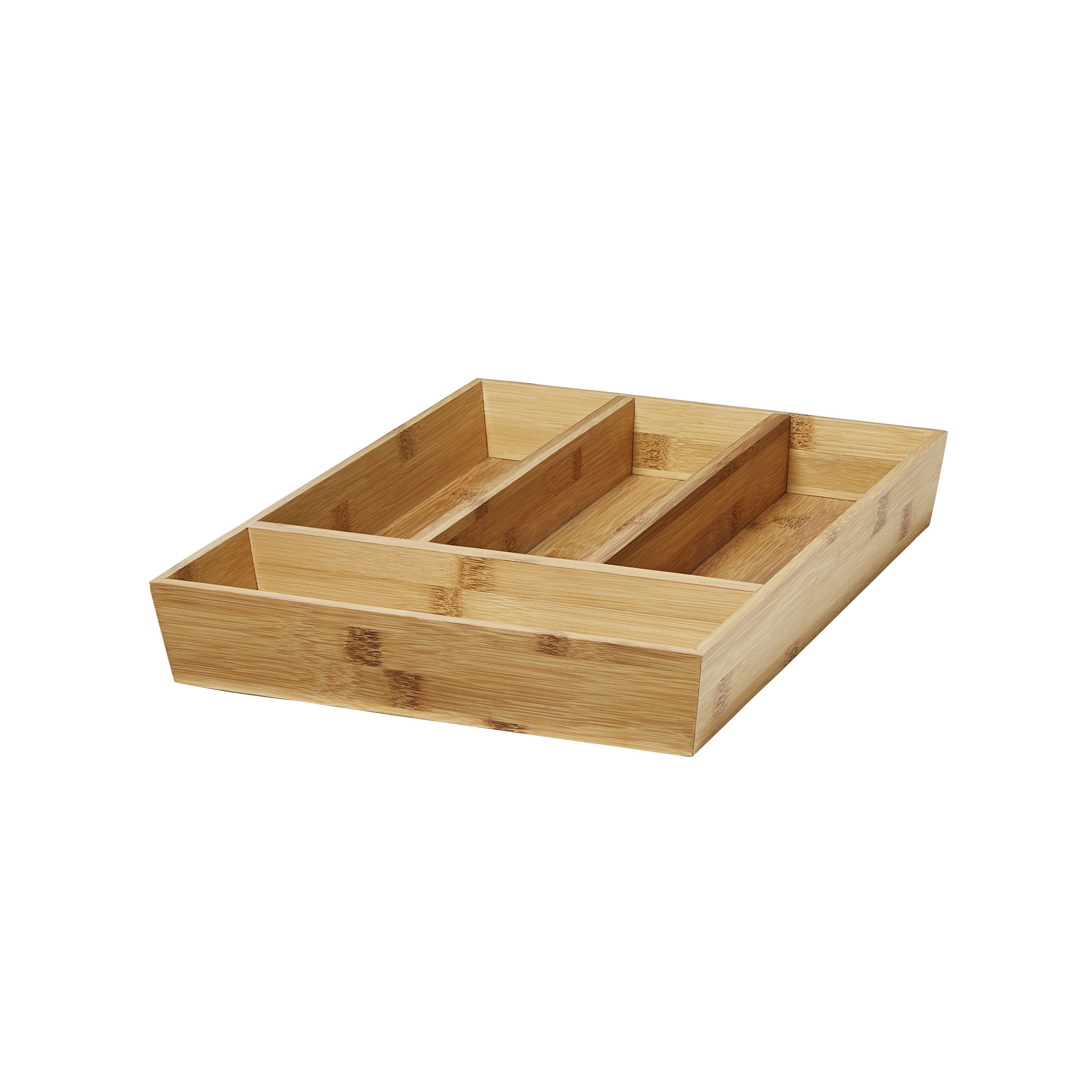 GoodHome Nitaki Bamboo & MDF Non-adjustable Cutlery tray, (H)600mm (W)314mm