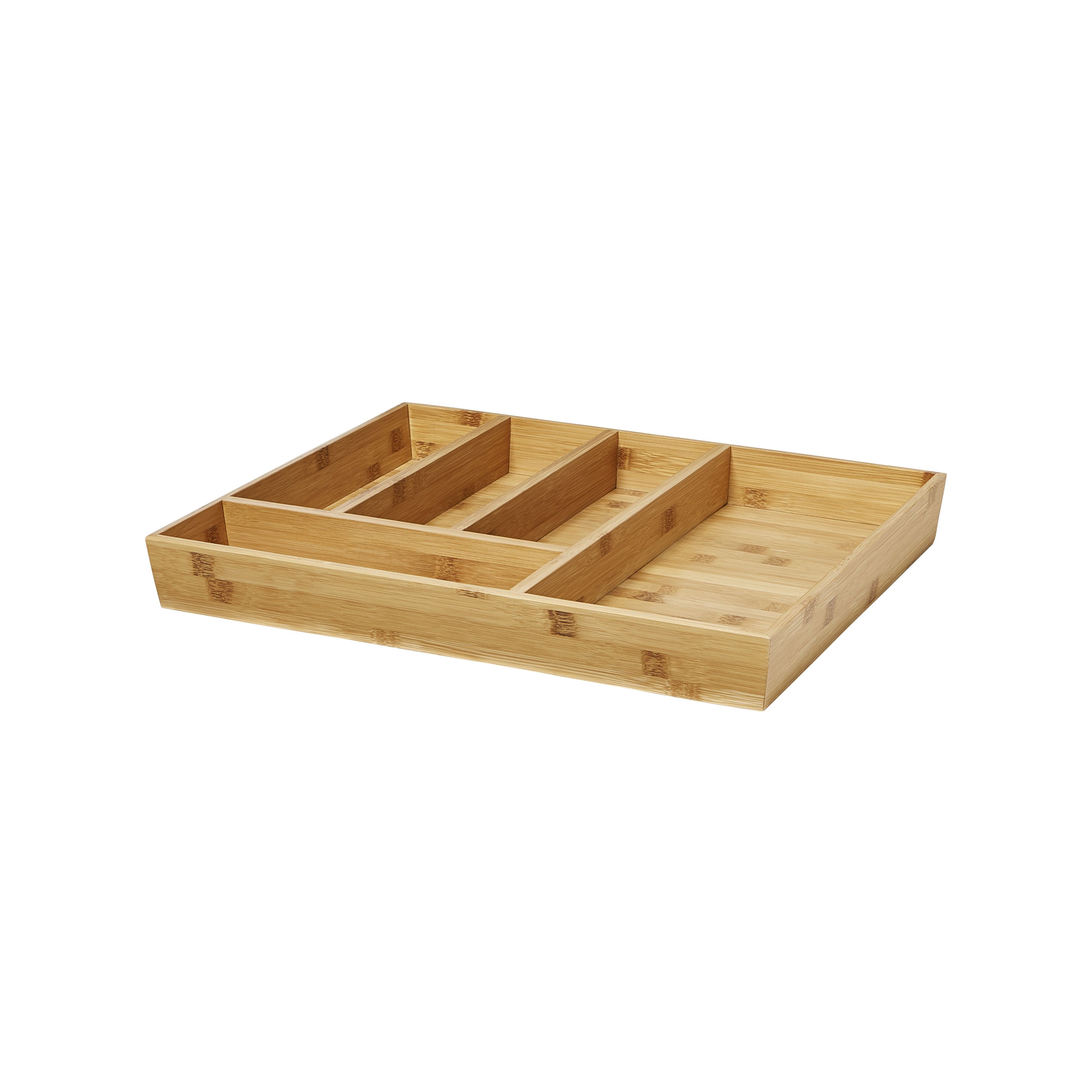 GoodHome Nitaki Bamboo & MDF Non-adjustable Cutlery tray, (H)600mm (W)514mm