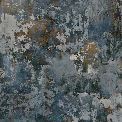 GoodHome Nivosa Navy Concrete effect Textured Wallpaper