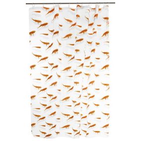 GoodHome Nosara Transparent & orange Goldfish Shower curtain (L)2000mm