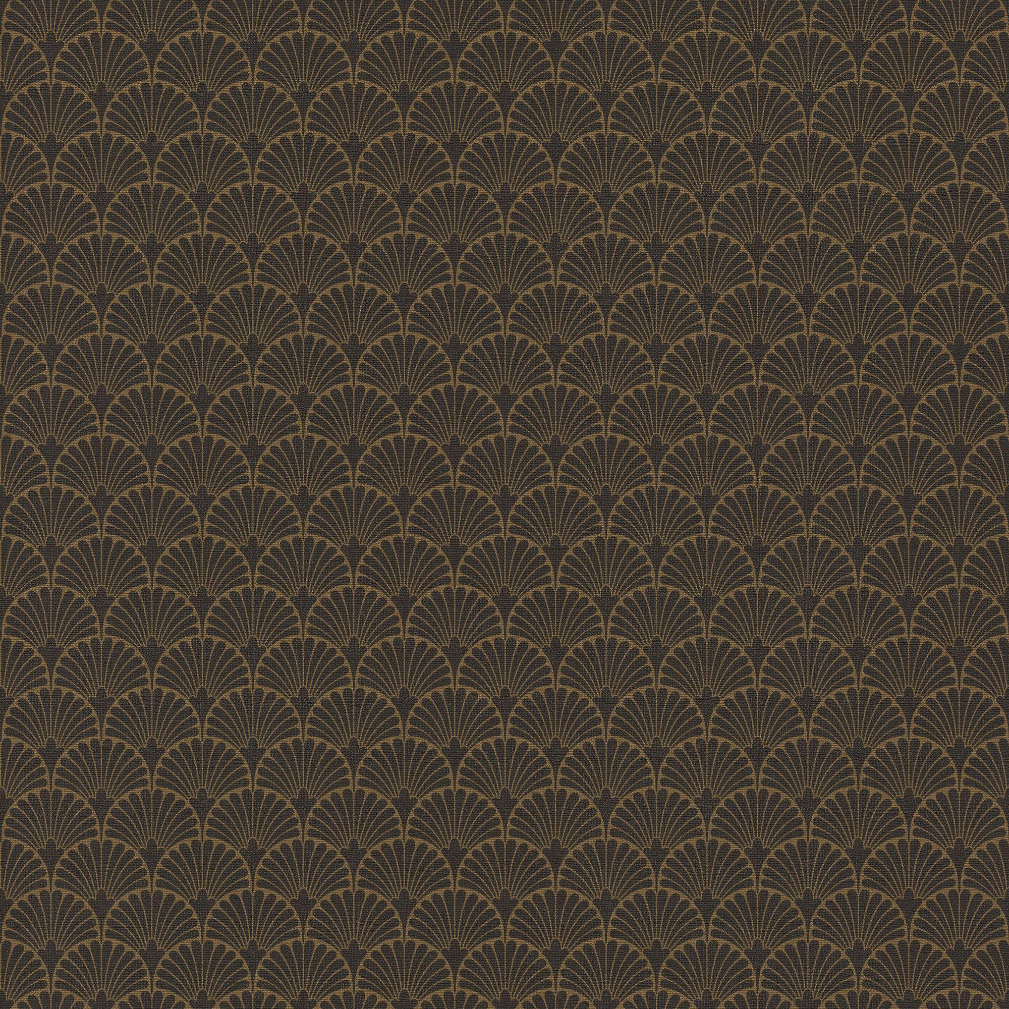 GoodHome Nosea Black Fabric effect Art deco Embossed Wallpaper