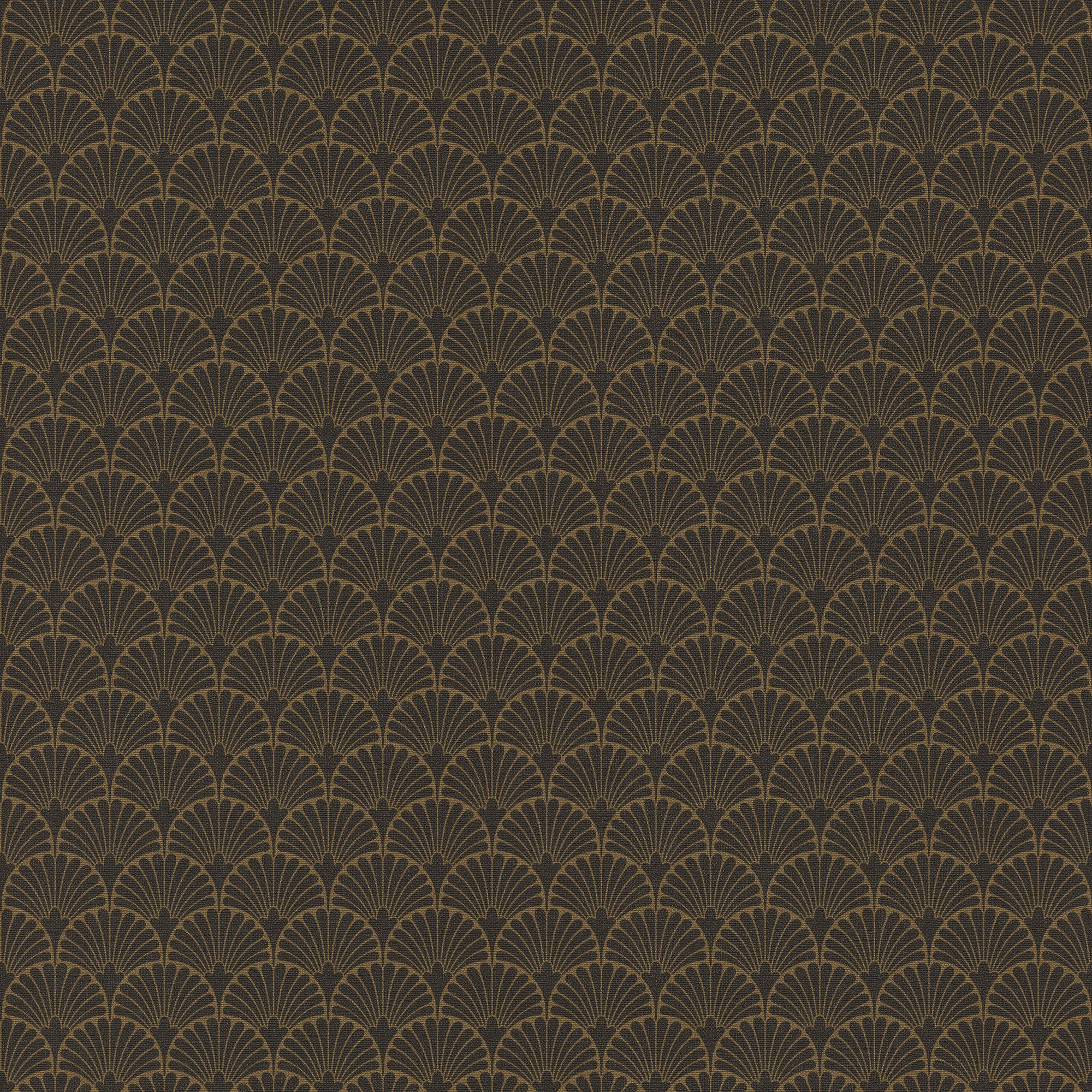 GoodHome Nosea Black Fabric effect Art deco Embossed Wallpaper