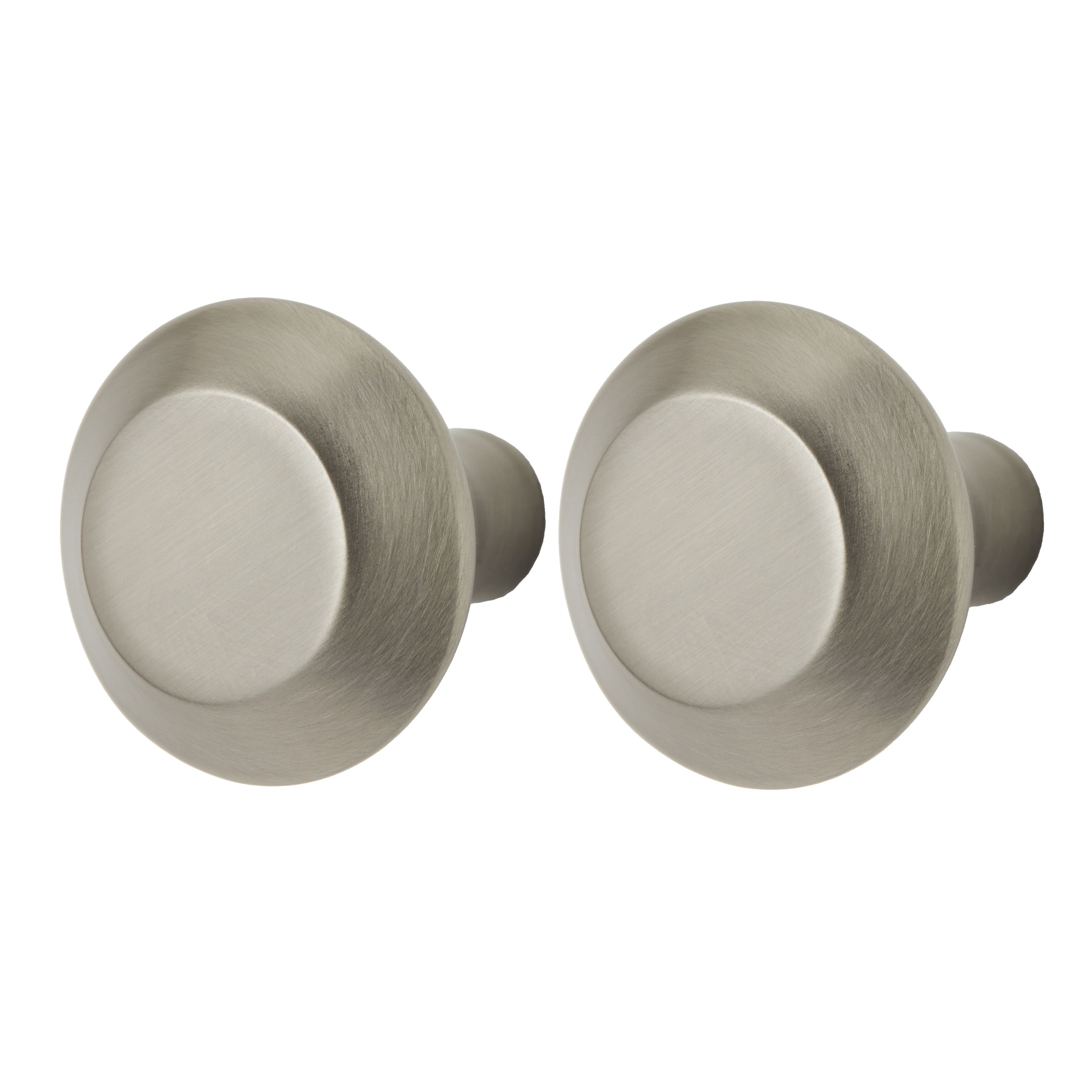 GoodHome Nutmeg Nickel effect Kitchen cabinets Handle (L)32mm