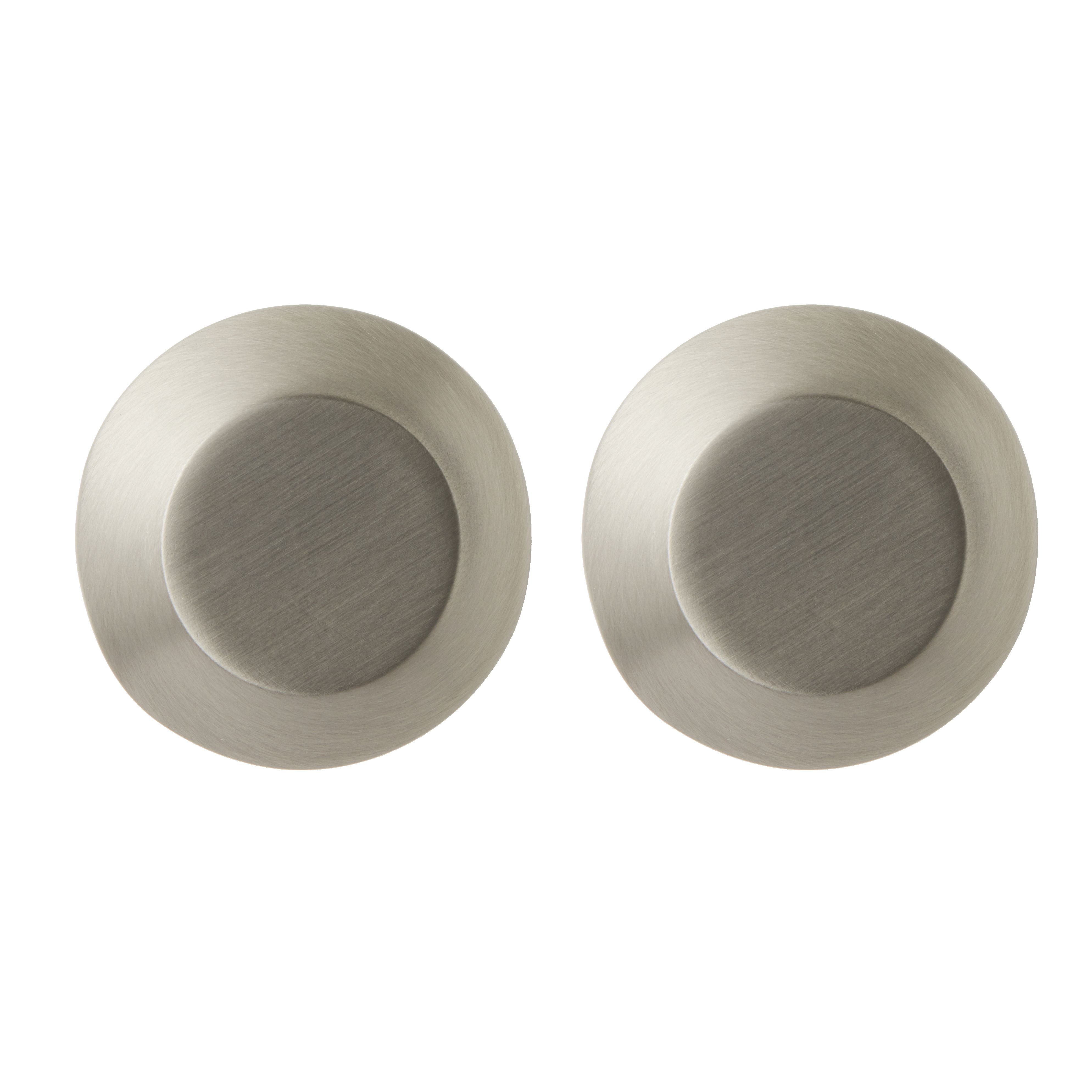 GoodHome Nutmeg Nickel effect Kitchen cabinets Handle (L)32mm