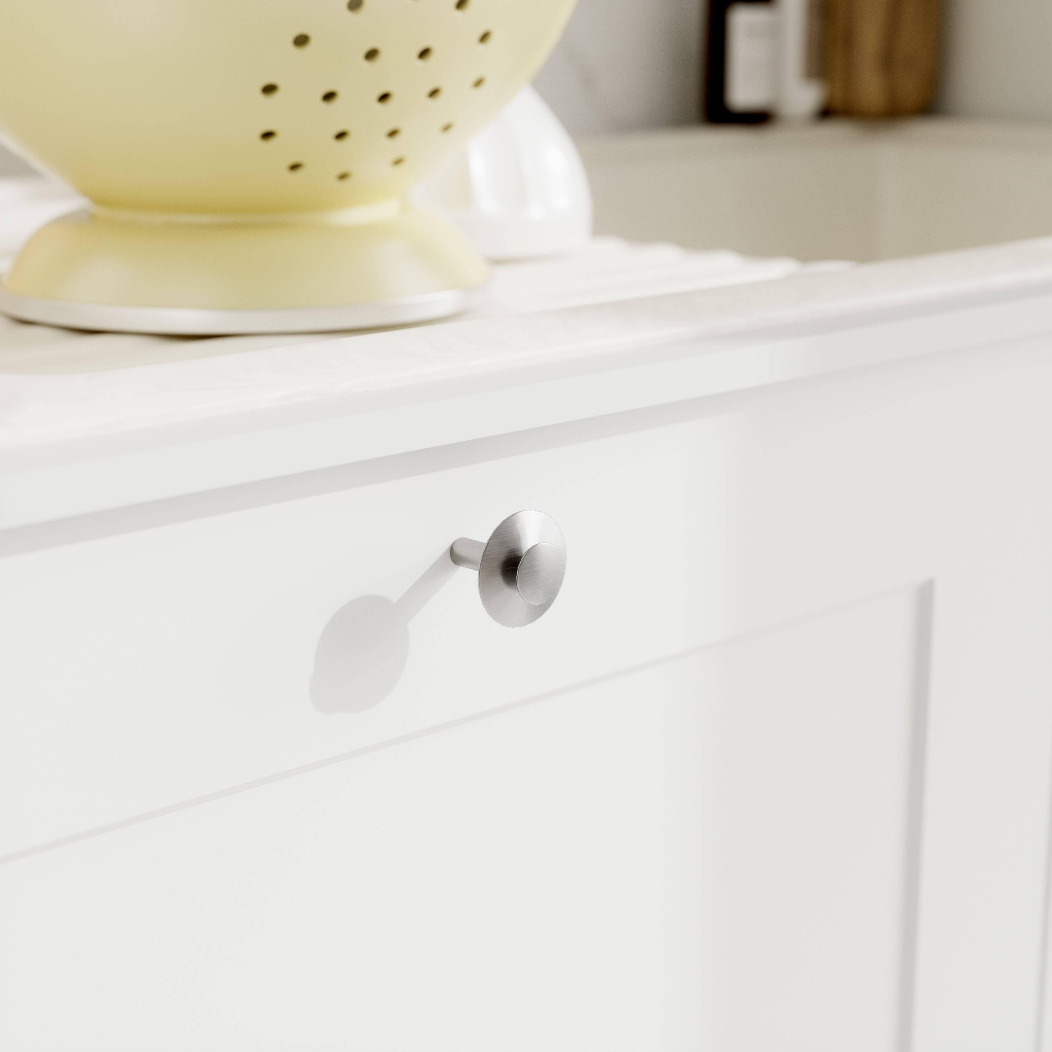 GoodHome Nutmeg Nickel effect Kitchen cabinets Handle (L)32mm