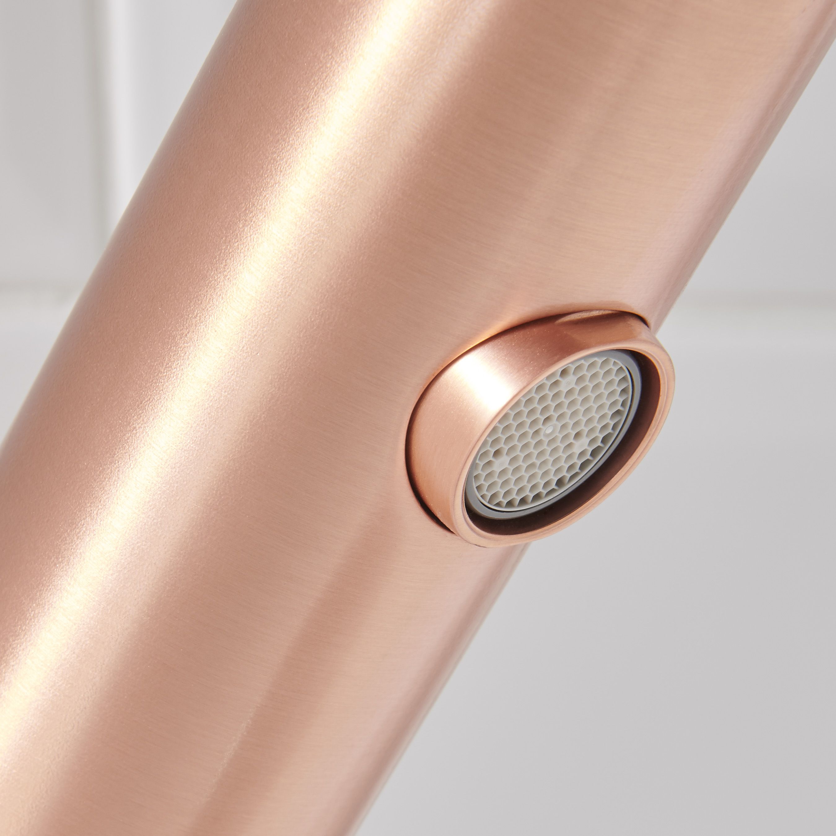 GoodHome Nyasa Medium Copper effect Round Deck-mounted Manual Basin Mono mixer Tap