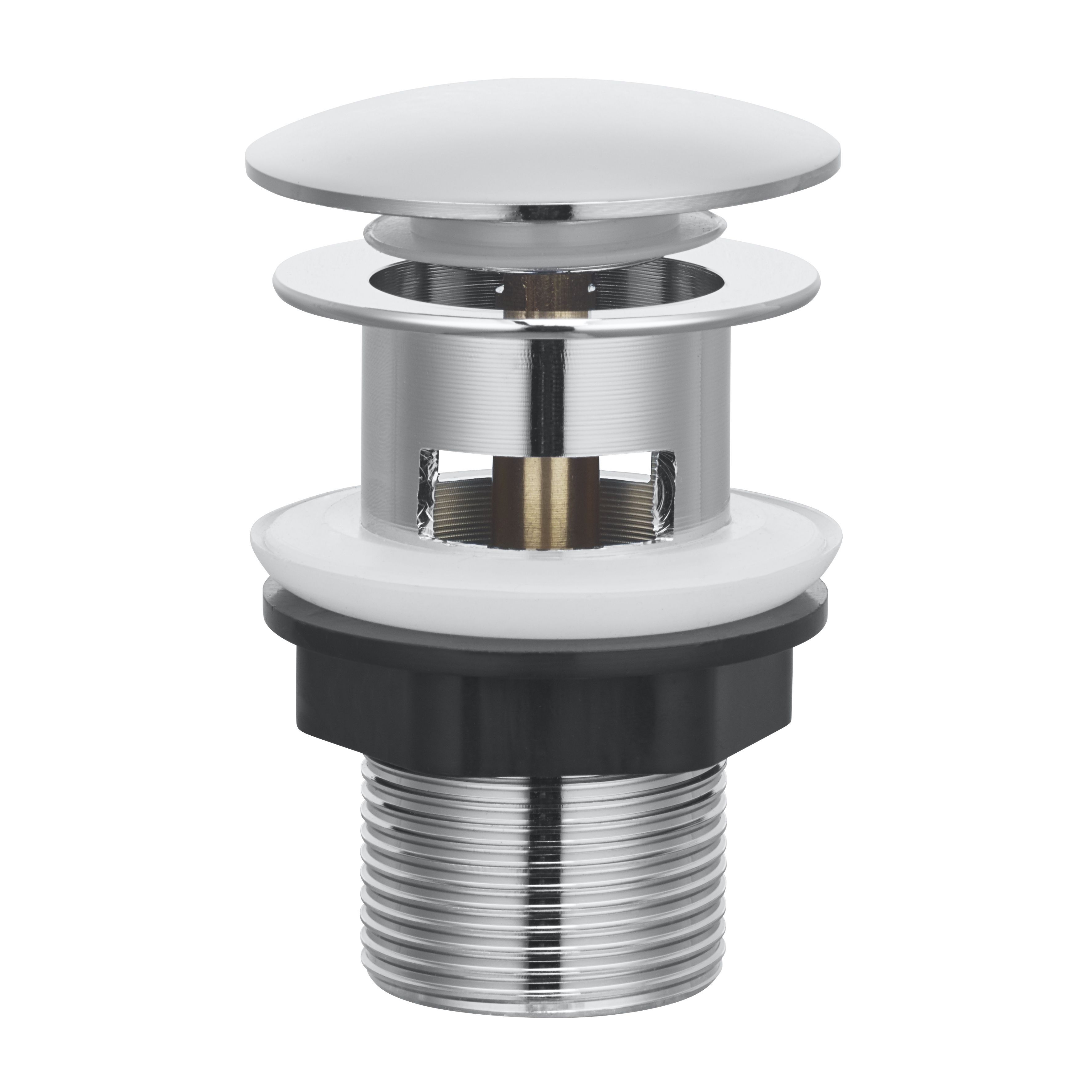 GoodHome Nyasa Medium Gloss Round Deck-mounted Manual Basin Mono mixer Tap