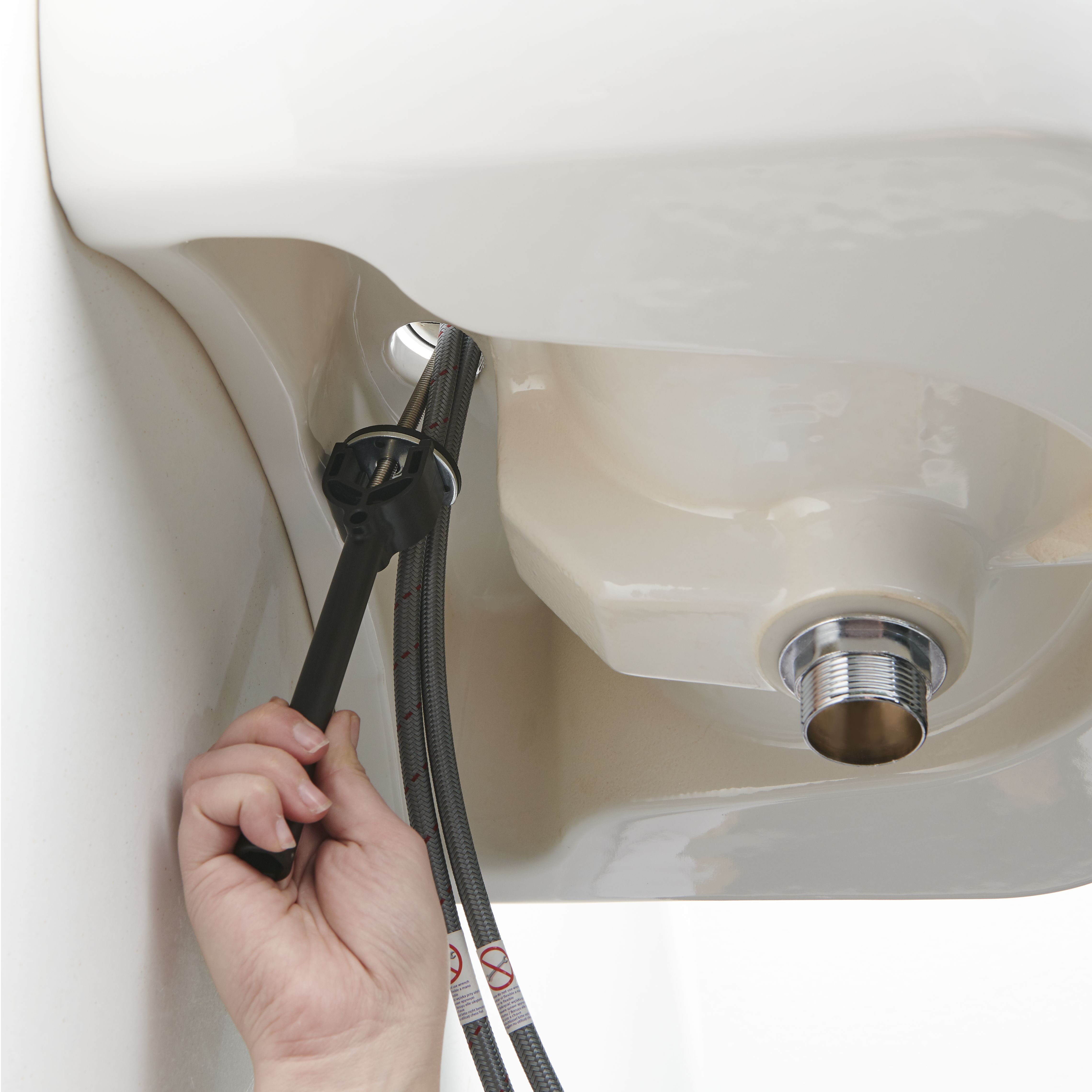 GoodHome Nyasa Medium Gloss Round Deck-mounted Manual Basin Mono mixer Tap