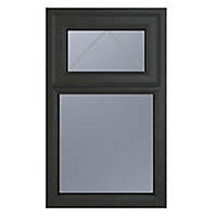 GoodHome Obscure Stippolyte Double glazed Grey uPVC Top hung Window, (H)1040mm (W)610mm