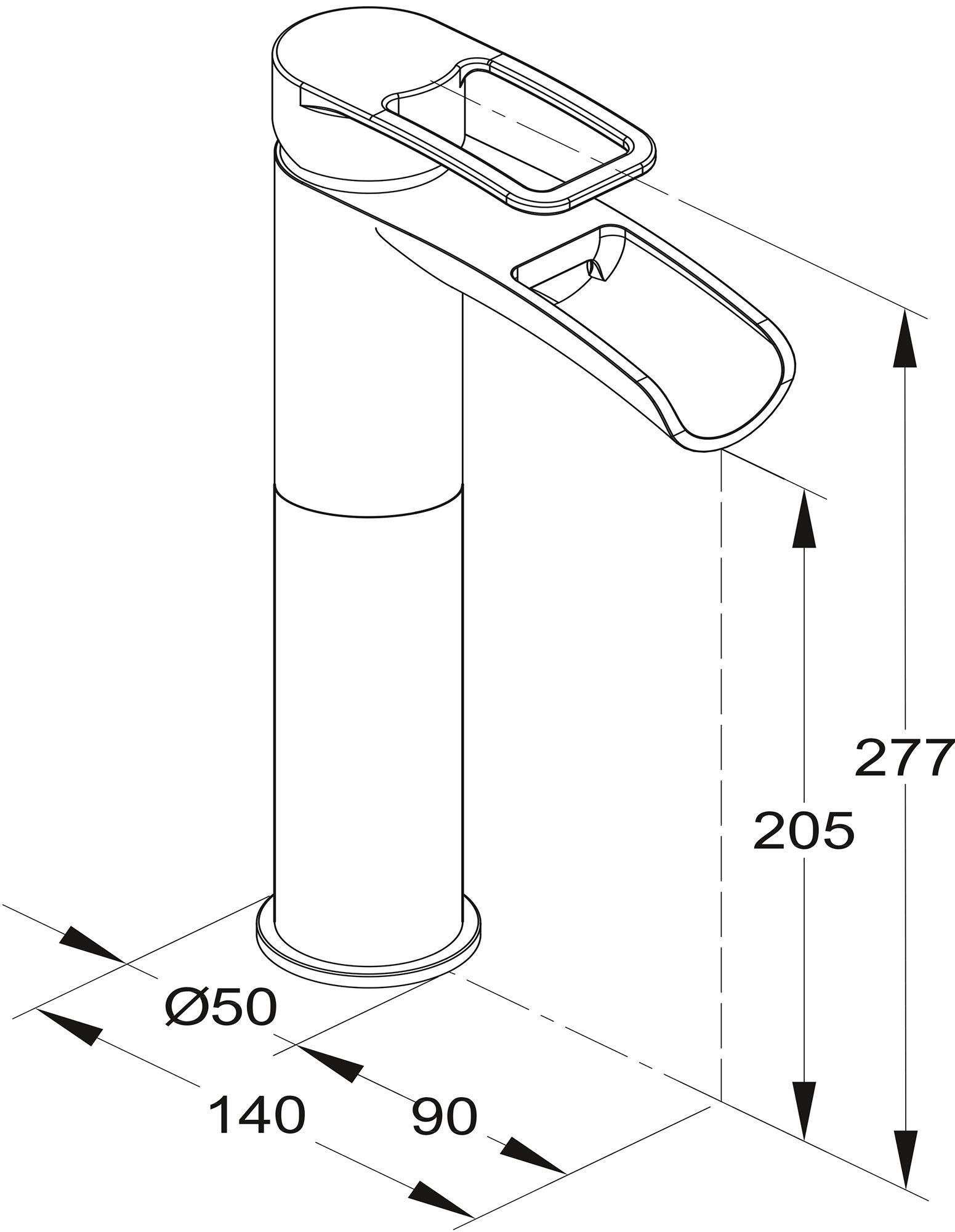 GoodHome Olmeto Basin Mono mixer Tap