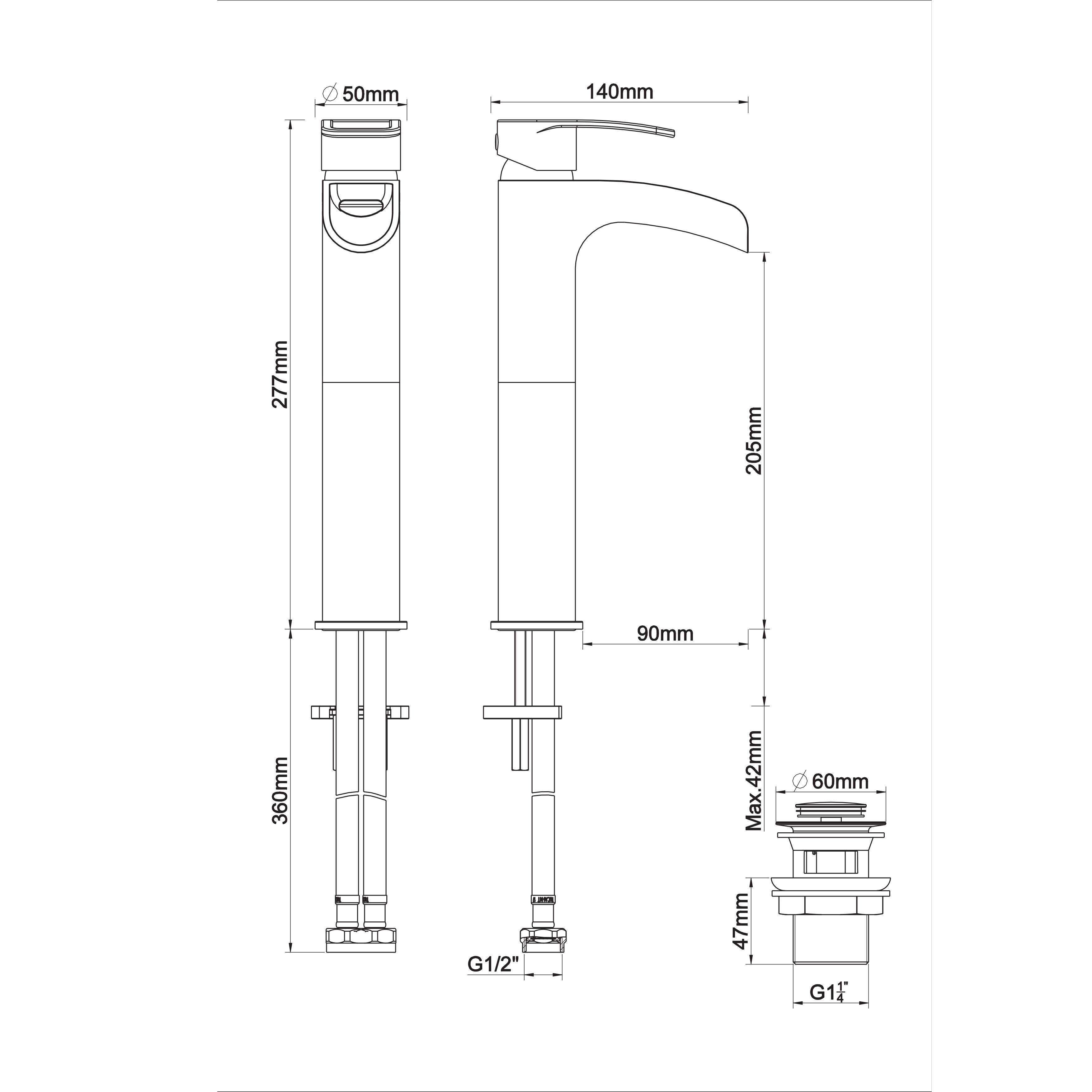 GoodHome Olmeto Basin Mono mixer Tap
